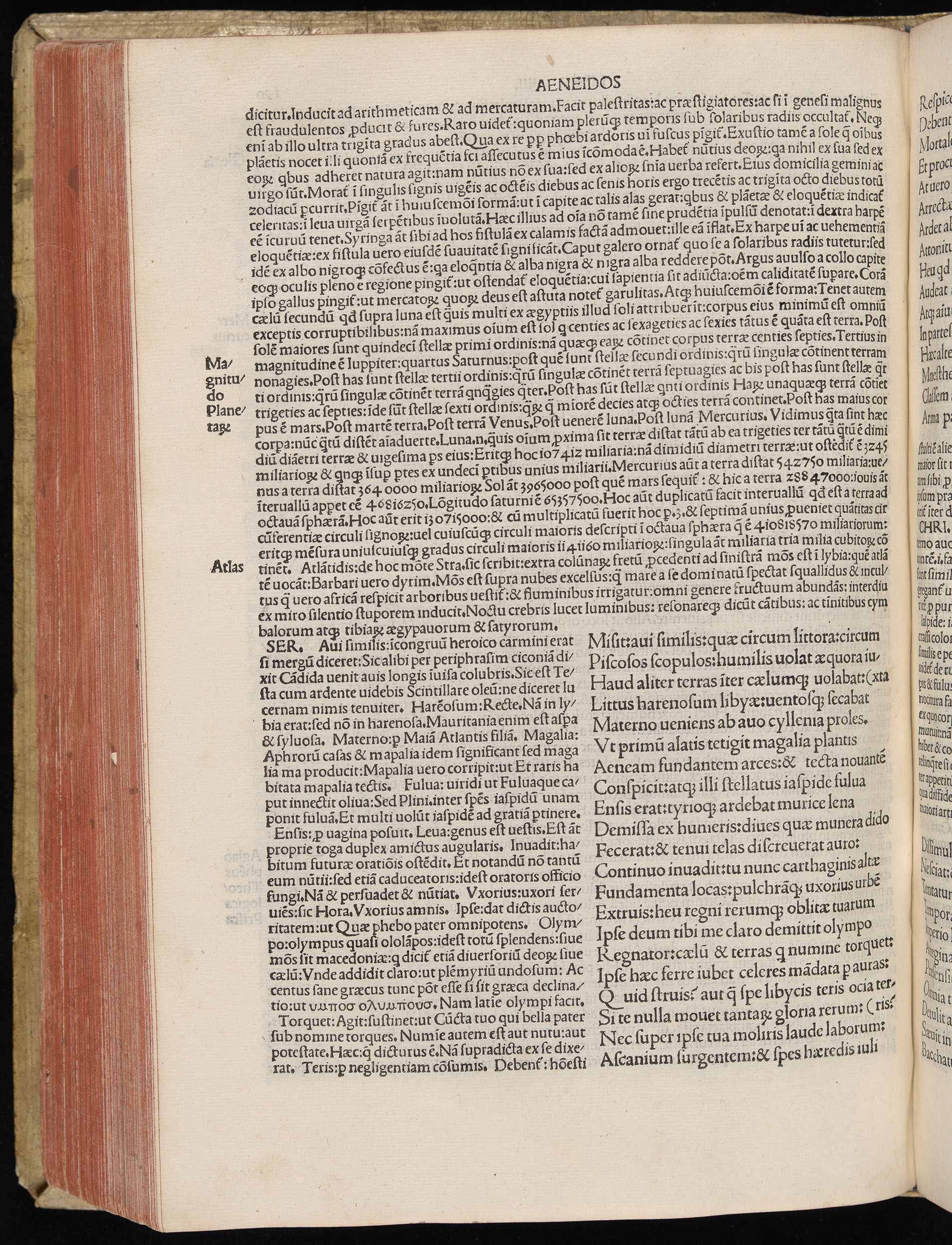 Vergilius cum c?mentariis quinque videlicet: Seruii, Landini, Ant. Mancinelli, Donati, Domitii. (M. Vegius' Book XIII addition to the Aen. Also Priapeia and Catalecta.) / Colophon: Impressu Venetiis per Bartolome? de Zanis de Portesio. . . . M.cccc.xciii. Stamped vellum with clasps. Very rare. Fol. - Image 400