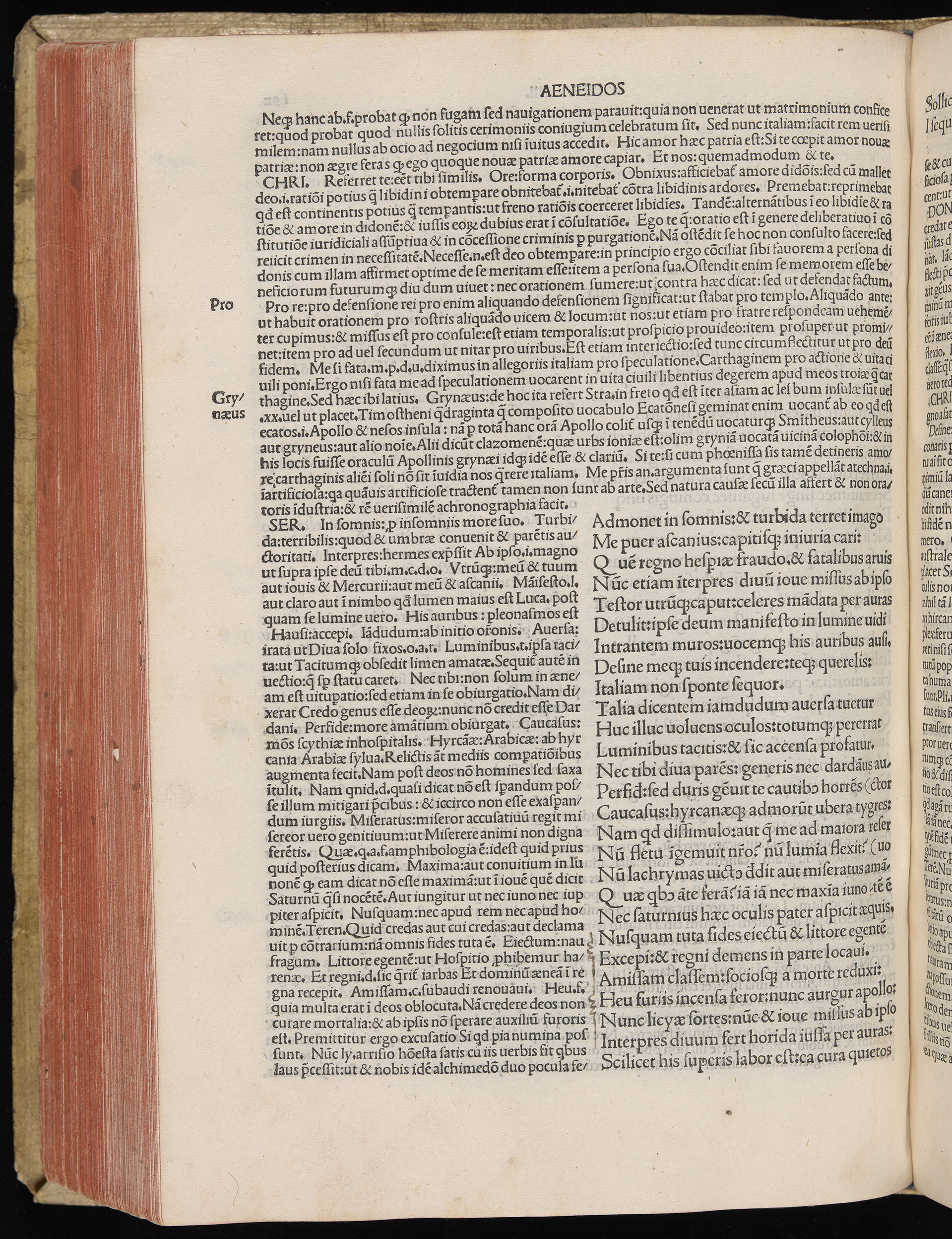 Vergilius cum c?mentariis quinque videlicet: Seruii, Landini, Ant. Mancinelli, Donati, Domitii. (M. Vegius' Book XIII addition to the Aen. Also Priapeia and Catalecta.) / Colophon: Impressu Venetiis per Bartolome? de Zanis de Portesio. . . . M.cccc.xciii. Stamped vellum with clasps. Very rare. Fol. - Image 404