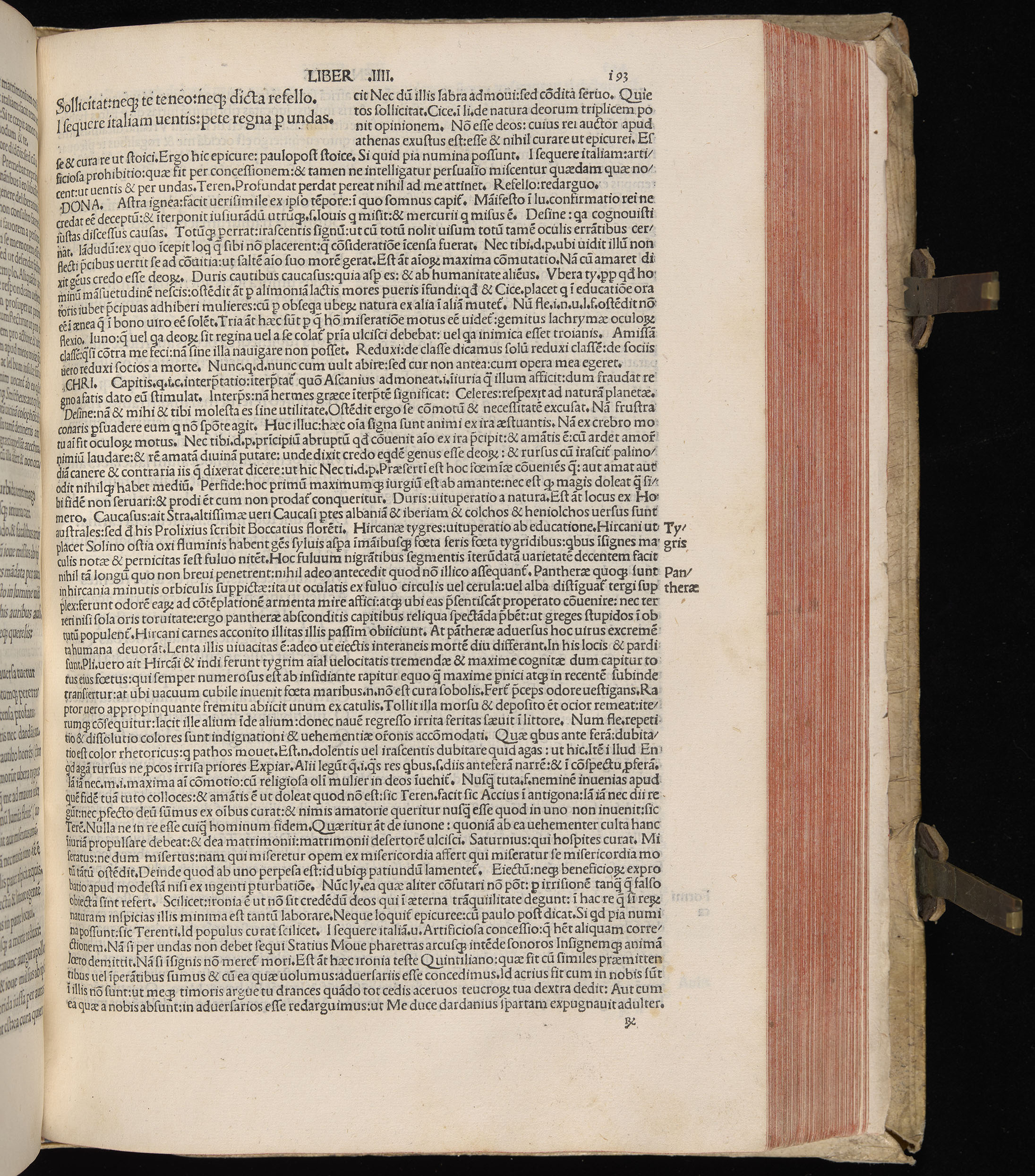Vergilius cum c?mentariis quinque videlicet: Seruii, Landini, Ant. Mancinelli, Donati, Domitii. (M. Vegius' Book XIII addition to the Aen. Also Priapeia and Catalecta.) / Colophon: Impressu Venetiis per Bartolome? de Zanis de Portesio. . . . M.cccc.xciii. Stamped vellum with clasps. Very rare. Fol. - Image 405
