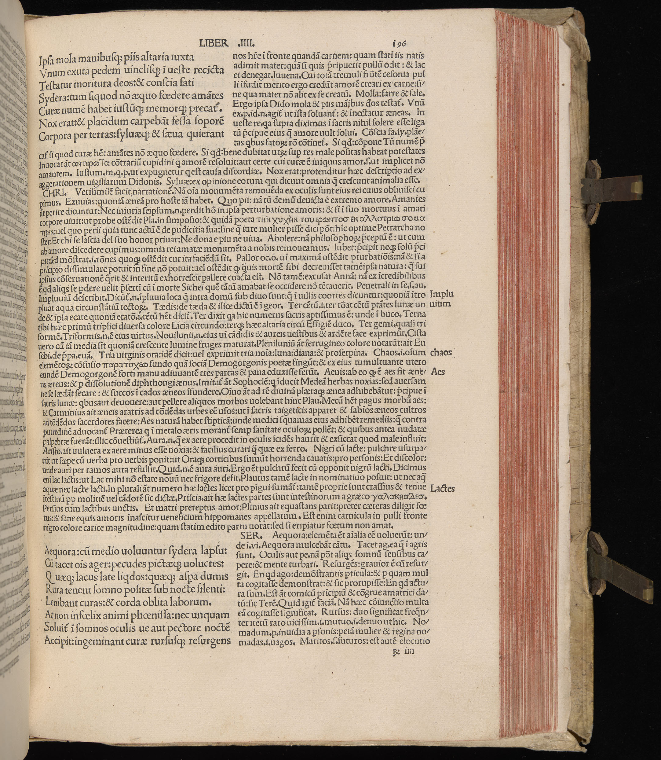 Vergilius cum c?mentariis quinque videlicet: Seruii, Landini, Ant. Mancinelli, Donati, Domitii. (M. Vegius' Book XIII addition to the Aen. Also Priapeia and Catalecta.) / Colophon: Impressu Venetiis per Bartolome? de Zanis de Portesio. . . . M.cccc.xciii. Stamped vellum with clasps. Very rare. Fol. - Image 411