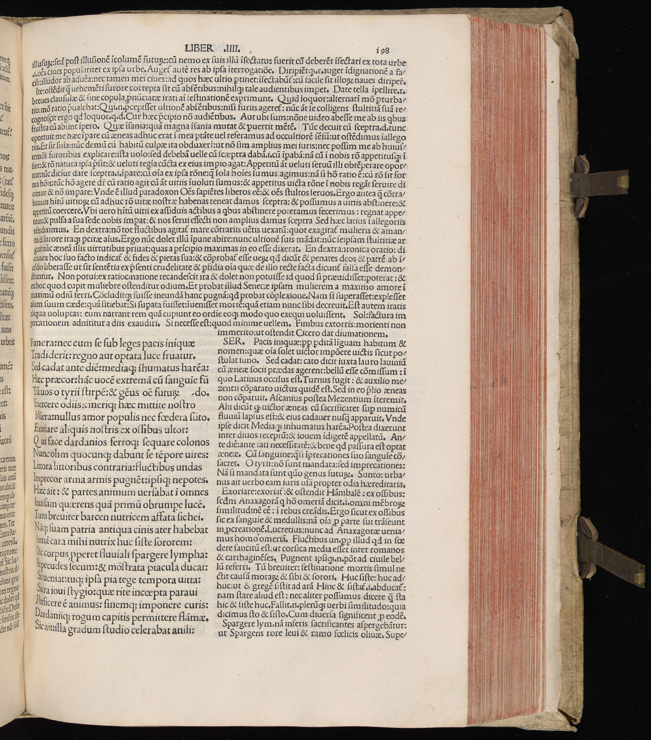 Vergilius cum c?mentariis quinque videlicet: Seruii, Landini, Ant. Mancinelli, Donati, Domitii. (M. Vegius' Book XIII addition to the Aen. Also Priapeia and Catalecta.) / Colophon: Impressu Venetiis per Bartolome? de Zanis de Portesio. . . . M.cccc.xciii. Stamped vellum with clasps. Very rare. Fol. - Image 415