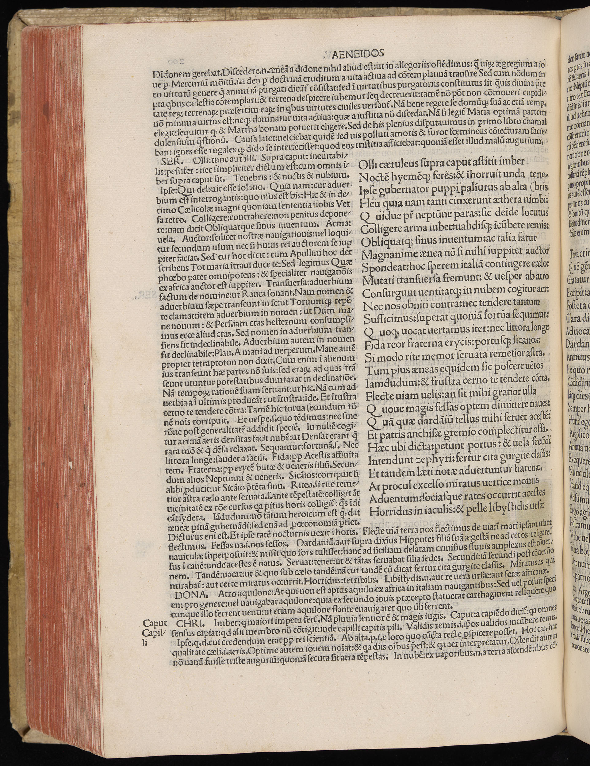 Vergilius cum c?mentariis quinque videlicet: Seruii, Landini, Ant. Mancinelli, Donati, Domitii. (M. Vegius' Book XIII addition to the Aen. Also Priapeia and Catalecta.) / Colophon: Impressu Venetiis per Bartolome? de Zanis de Portesio. . . . M.cccc.xciii. Stamped vellum with clasps. Very rare. Fol. - Image 420
