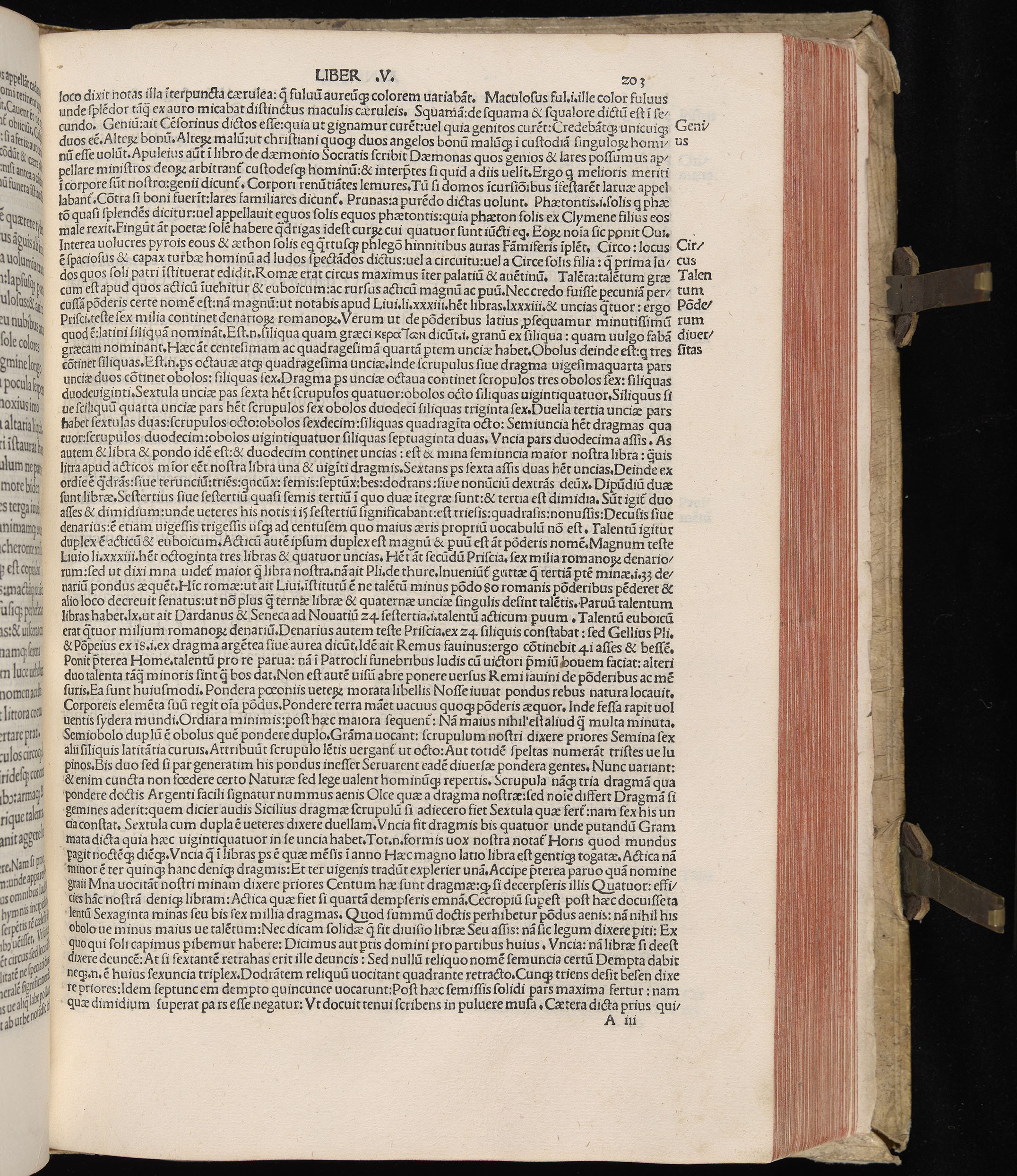 Vergilius cum c?mentariis quinque videlicet: Seruii, Landini, Ant. Mancinelli, Donati, Domitii. (M. Vegius' Book XIII addition to the Aen. Also Priapeia and Catalecta.) / Colophon: Impressu Venetiis per Bartolome? de Zanis de Portesio. . . . M.cccc.xciii. Stamped vellum with clasps. Very rare. Fol. - Image 425