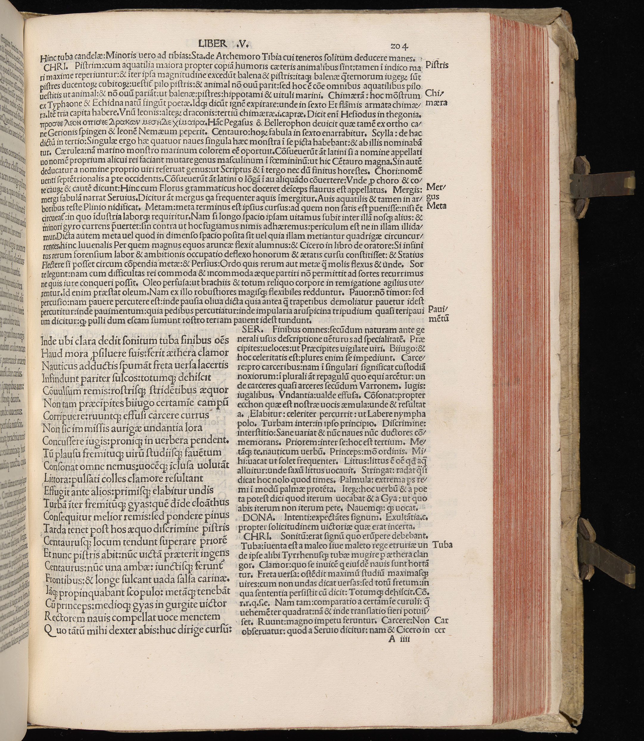 Vergilius cum c?mentariis quinque videlicet: Seruii, Landini, Ant. Mancinelli, Donati, Domitii. (M. Vegius' Book XIII addition to the Aen. Also Priapeia and Catalecta.) / Colophon: Impressu Venetiis per Bartolome? de Zanis de Portesio. . . . M.cccc.xciii. Stamped vellum with clasps. Very rare. Fol. - Image 427