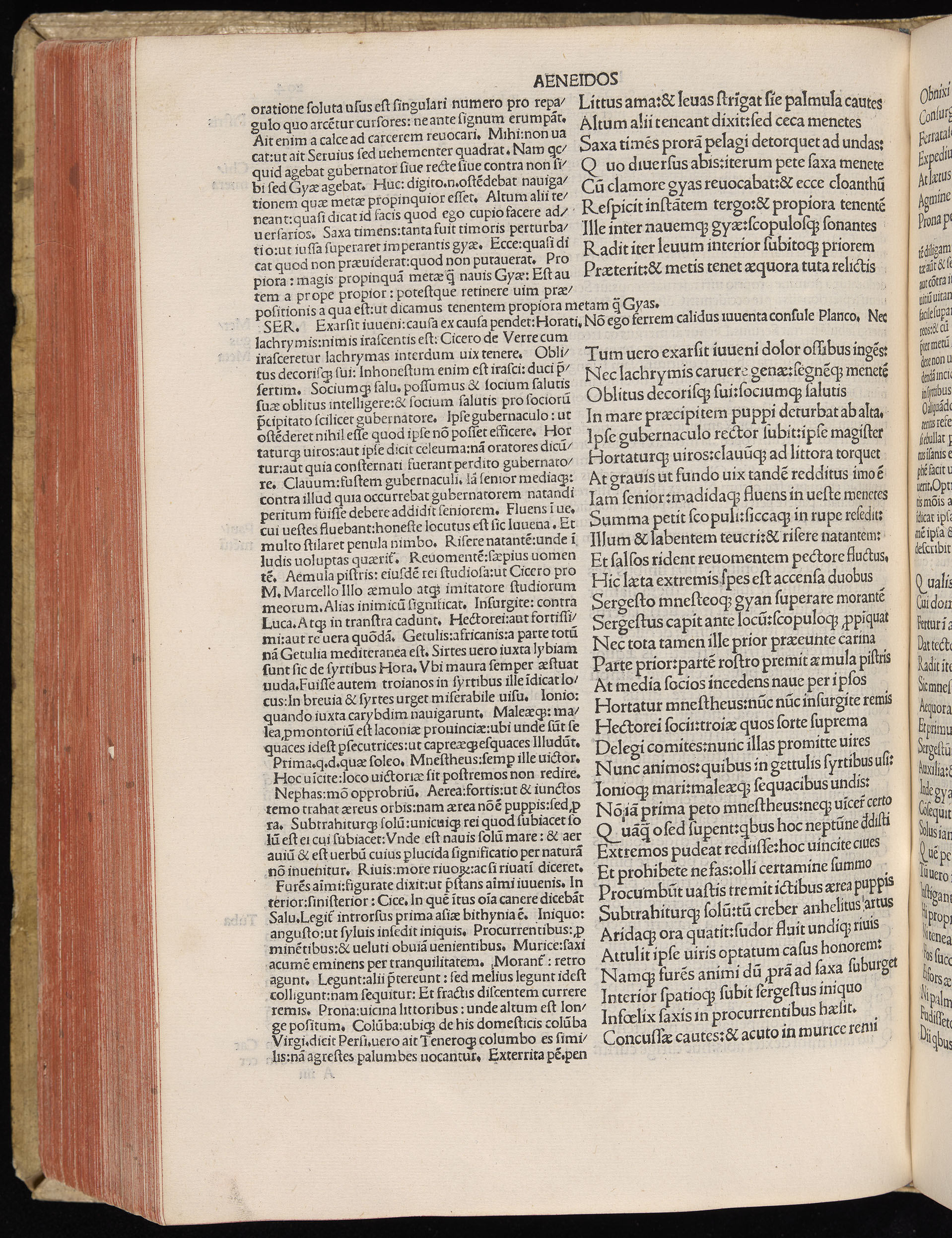 Vergilius cum c?mentariis quinque videlicet: Seruii, Landini, Ant. Mancinelli, Donati, Domitii. (M. Vegius' Book XIII addition to the Aen. Also Priapeia and Catalecta.) / Colophon: Impressu Venetiis per Bartolome? de Zanis de Portesio. . . . M.cccc.xciii. Stamped vellum with clasps. Very rare. Fol. - Image 428