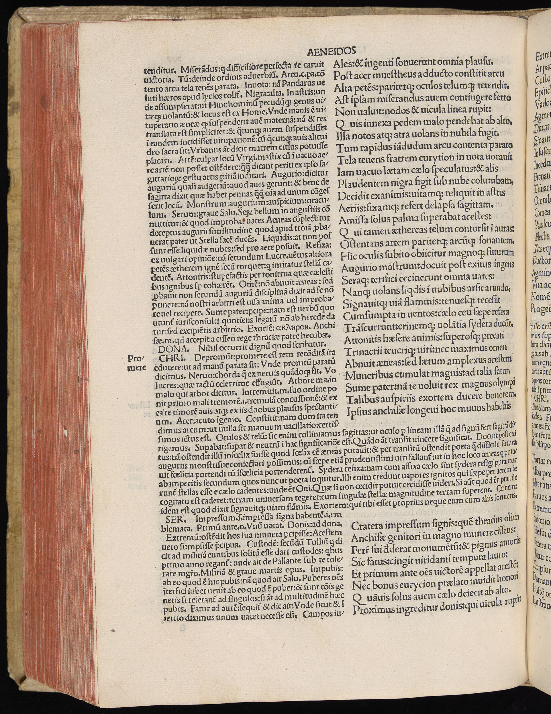 Vergilius cum c?mentariis quinque videlicet: Seruii, Landini, Ant. Mancinelli, Donati, Domitii. (M. Vegius' Book XIII addition to the Aen. Also Priapeia and Catalecta.) / Colophon: Impressu Venetiis per Bartolome? de Zanis de Portesio. . . . M.cccc.xciii. Stamped vellum with clasps. Very rare. Fol. - Image 438