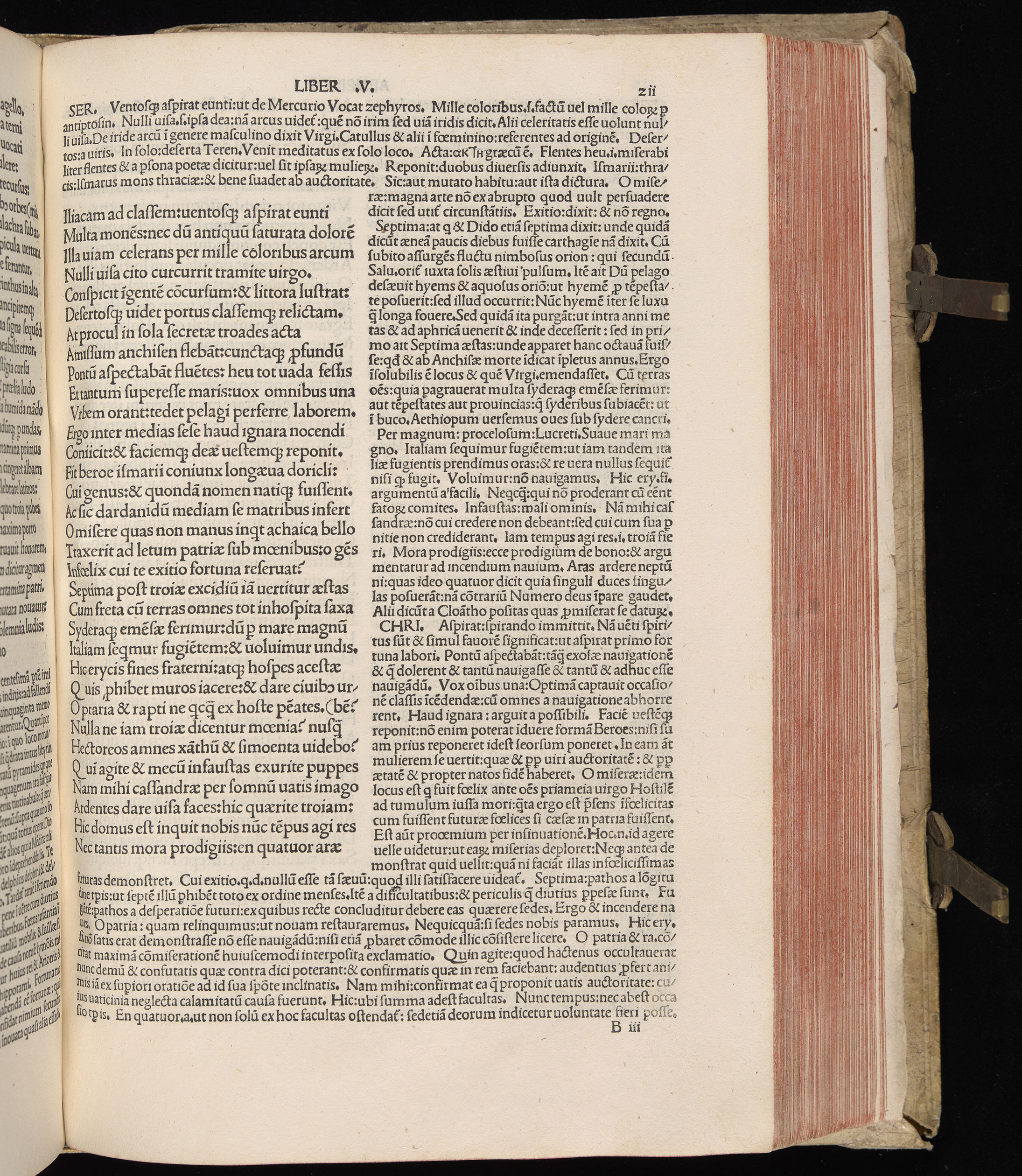Vergilius cum c?mentariis quinque videlicet: Seruii, Landini, Ant. Mancinelli, Donati, Domitii. (M. Vegius' Book XIII addition to the Aen. Also Priapeia and Catalecta.) / Colophon: Impressu Venetiis per Bartolome? de Zanis de Portesio. . . . M.cccc.xciii. Stamped vellum with clasps. Very rare. Fol. - Image 441