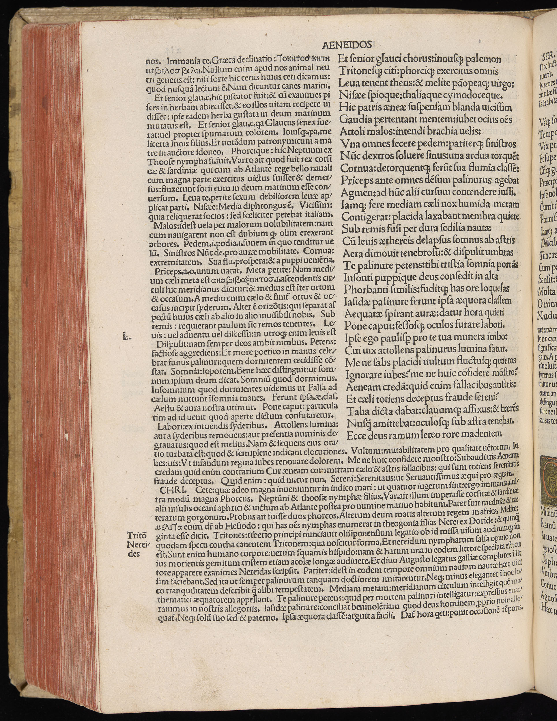 Vergilius cum c?mentariis quinque videlicet: Seruii, Landini, Ant. Mancinelli, Donati, Domitii. (M. Vegius' Book XIII addition to the Aen. Also Priapeia and Catalecta.) / Colophon: Impressu Venetiis per Bartolome? de Zanis de Portesio. . . . M.cccc.xciii. Stamped vellum with clasps. Very rare. Fol. - Image 448