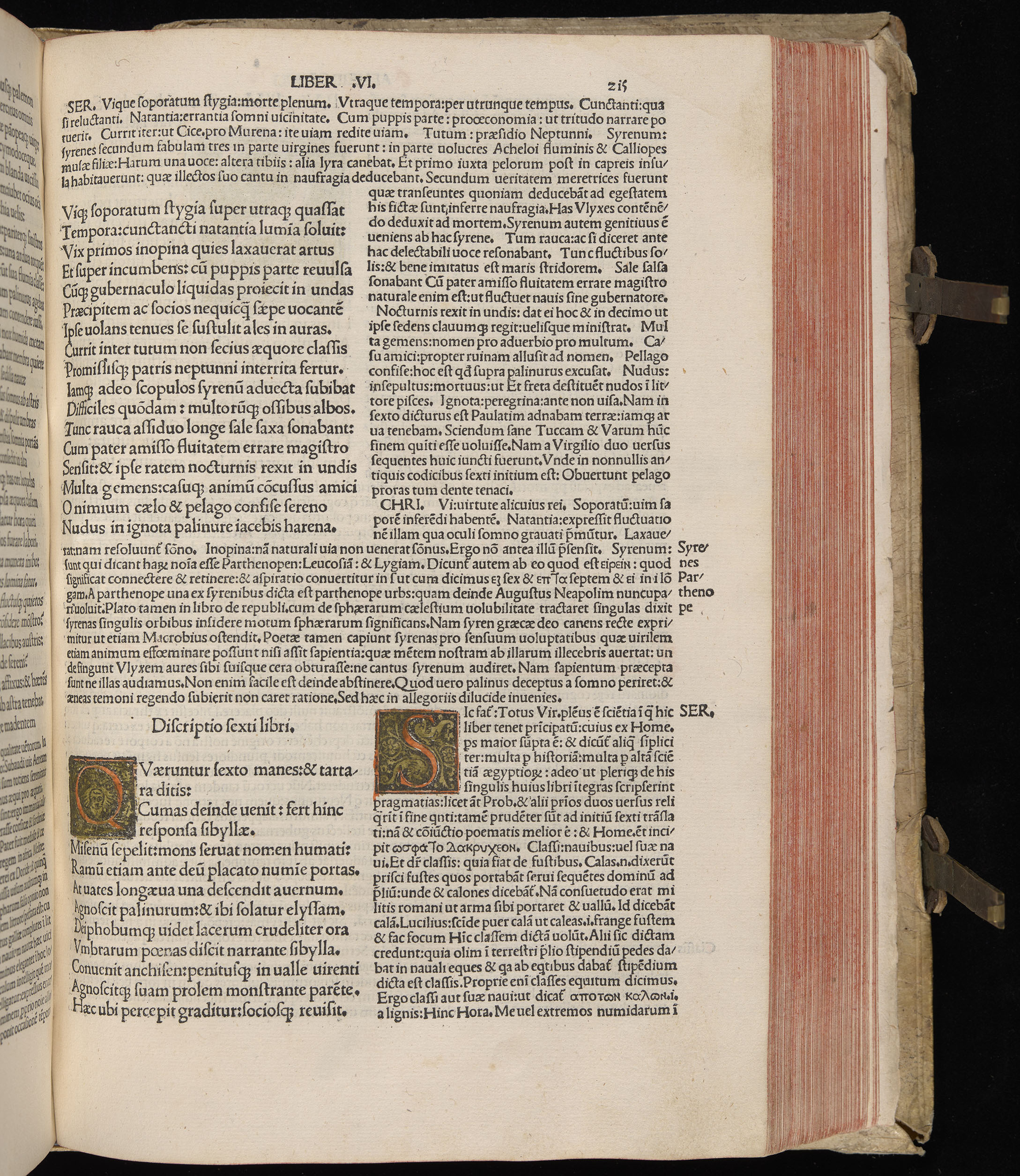 Vergilius cum c?mentariis quinque videlicet: Seruii, Landini, Ant. Mancinelli, Donati, Domitii. (M. Vegius' Book XIII addition to the Aen. Also Priapeia and Catalecta.) / Colophon: Impressu Venetiis per Bartolome? de Zanis de Portesio. . . . M.cccc.xciii. Stamped vellum with clasps. Very rare. Fol. - Image 449