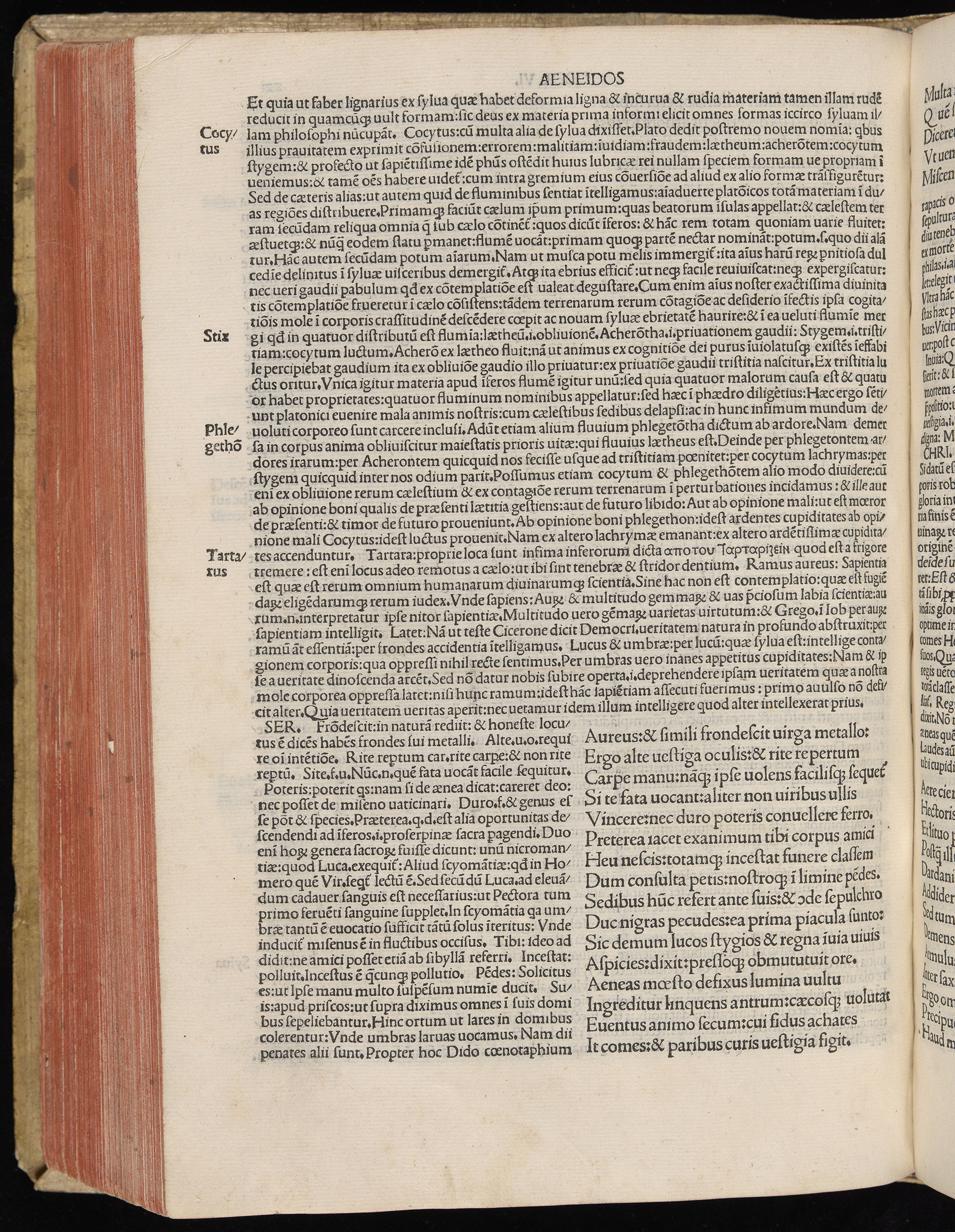 Vergilius cum c?mentariis quinque videlicet: Seruii, Landini, Ant. Mancinelli, Donati, Domitii. (M. Vegius' Book XIII addition to the Aen. Also Priapeia and Catalecta.) / Colophon: Impressu Venetiis per Bartolome? de Zanis de Portesio. . . . M.cccc.xciii. Stamped vellum with clasps. Very rare. Fol. - Image 462