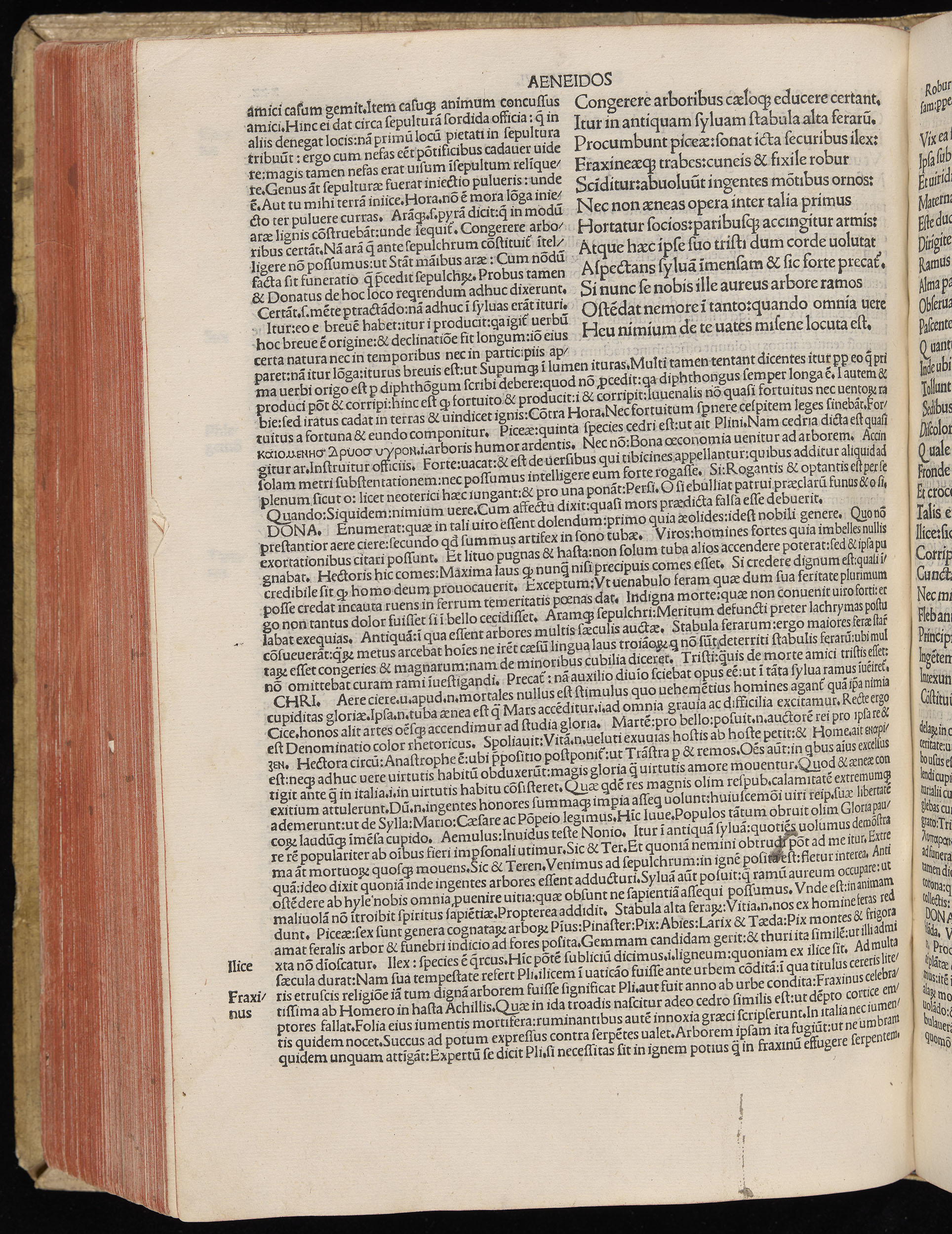 Vergilius cum c?mentariis quinque videlicet: Seruii, Landini, Ant. Mancinelli, Donati, Domitii. (M. Vegius' Book XIII addition to the Aen. Also Priapeia and Catalecta.) / Colophon: Impressu Venetiis per Bartolome? de Zanis de Portesio. . . . M.cccc.xciii. Stamped vellum with clasps. Very rare. Fol. - Image 464