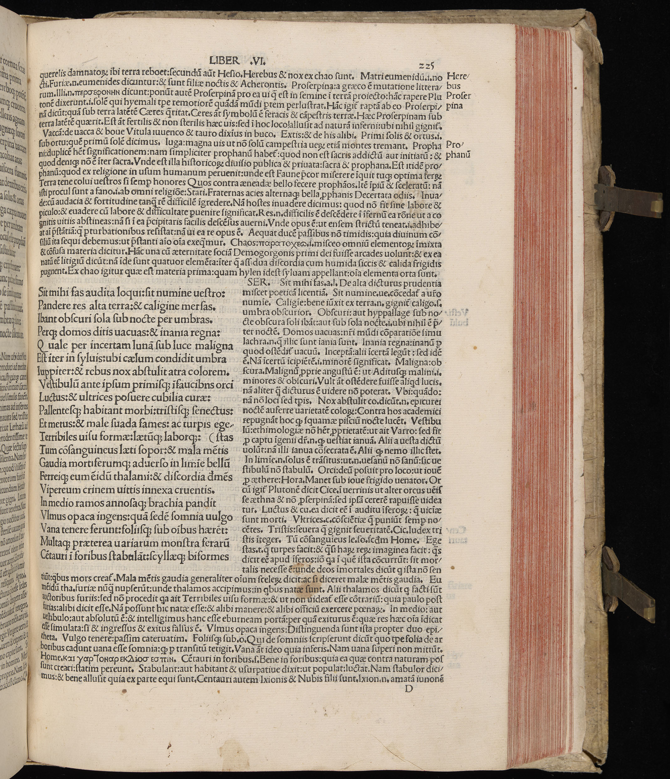 Vergilius cum c?mentariis quinque videlicet: Seruii, Landini, Ant. Mancinelli, Donati, Domitii. (M. Vegius' Book XIII addition to the Aen. Also Priapeia and Catalecta.) / Colophon: Impressu Venetiis per Bartolome? de Zanis de Portesio. . . . M.cccc.xciii. Stamped vellum with clasps. Very rare. Fol. - Image 469
