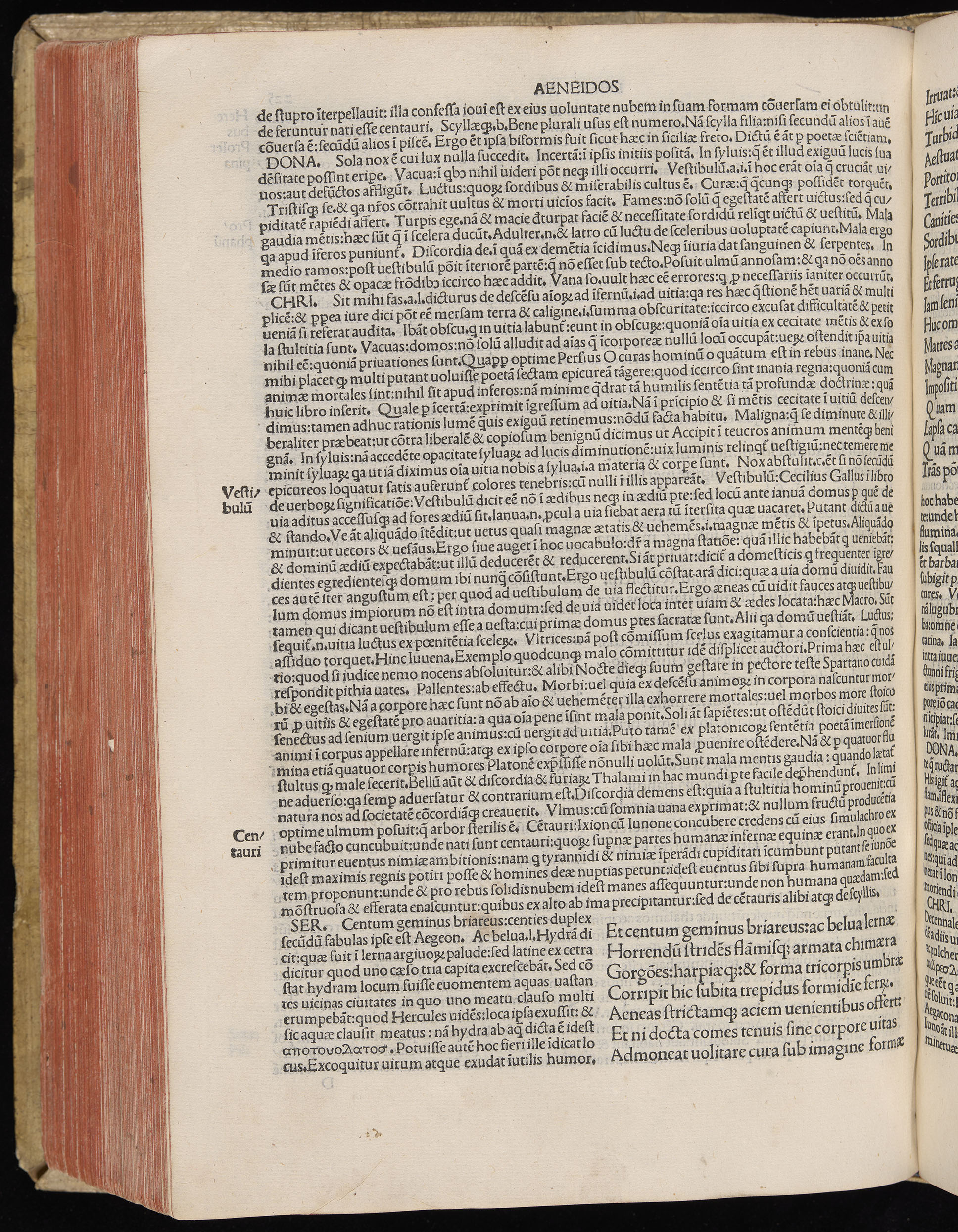 Vergilius cum c?mentariis quinque videlicet: Seruii, Landini, Ant. Mancinelli, Donati, Domitii. (M. Vegius' Book XIII addition to the Aen. Also Priapeia and Catalecta.) / Colophon: Impressu Venetiis per Bartolome? de Zanis de Portesio. . . . M.cccc.xciii. Stamped vellum with clasps. Very rare. Fol. - Image 470