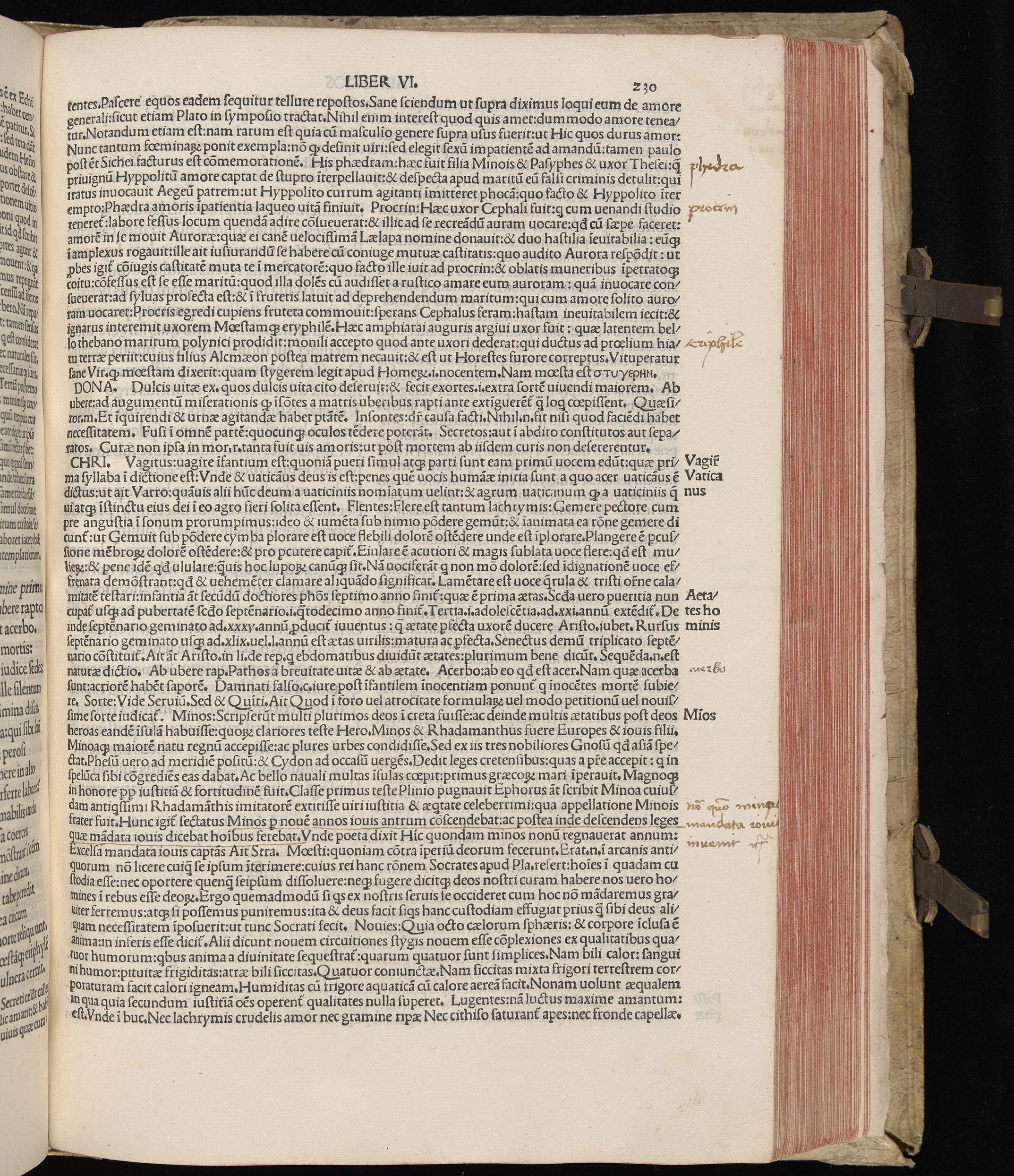 Vergilius cum c?mentariis quinque videlicet: Seruii, Landini, Ant. Mancinelli, Donati, Domitii. (M. Vegius' Book XIII addition to the Aen. Also Priapeia and Catalecta.) / Colophon: Impressu Venetiis per Bartolome? de Zanis de Portesio. . . . M.cccc.xciii. Stamped vellum with clasps. Very rare. Fol. - Image 479