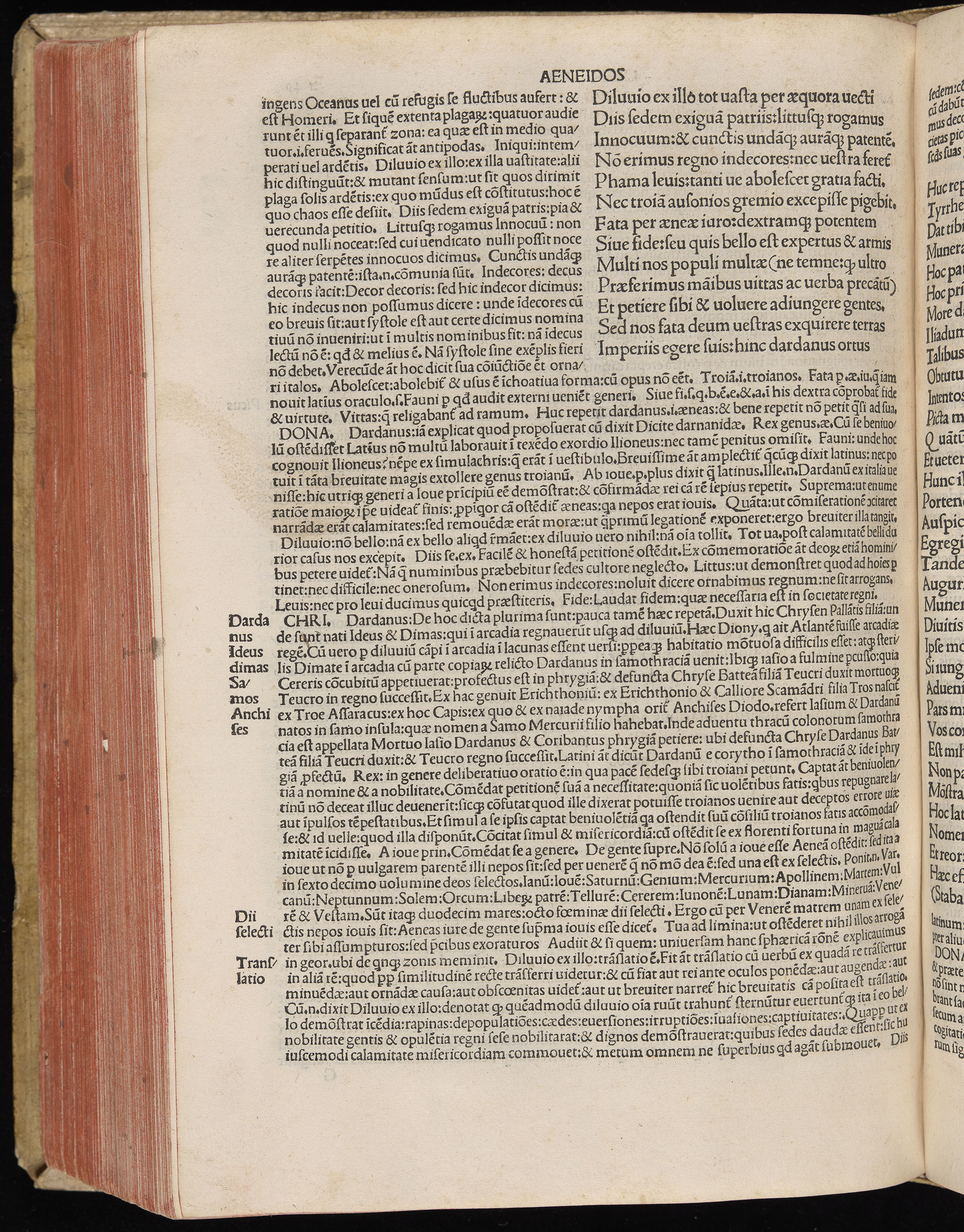 Vergilius cum c?mentariis quinque videlicet: Seruii, Landini, Ant. Mancinelli, Donati, Domitii. (M. Vegius' Book XIII addition to the Aen. Also Priapeia and Catalecta.) / Colophon: Impressu Venetiis per Bartolome? de Zanis de Portesio. . . . M.cccc.xciii. Stamped vellum with clasps. Very rare. Fol. - Image 518