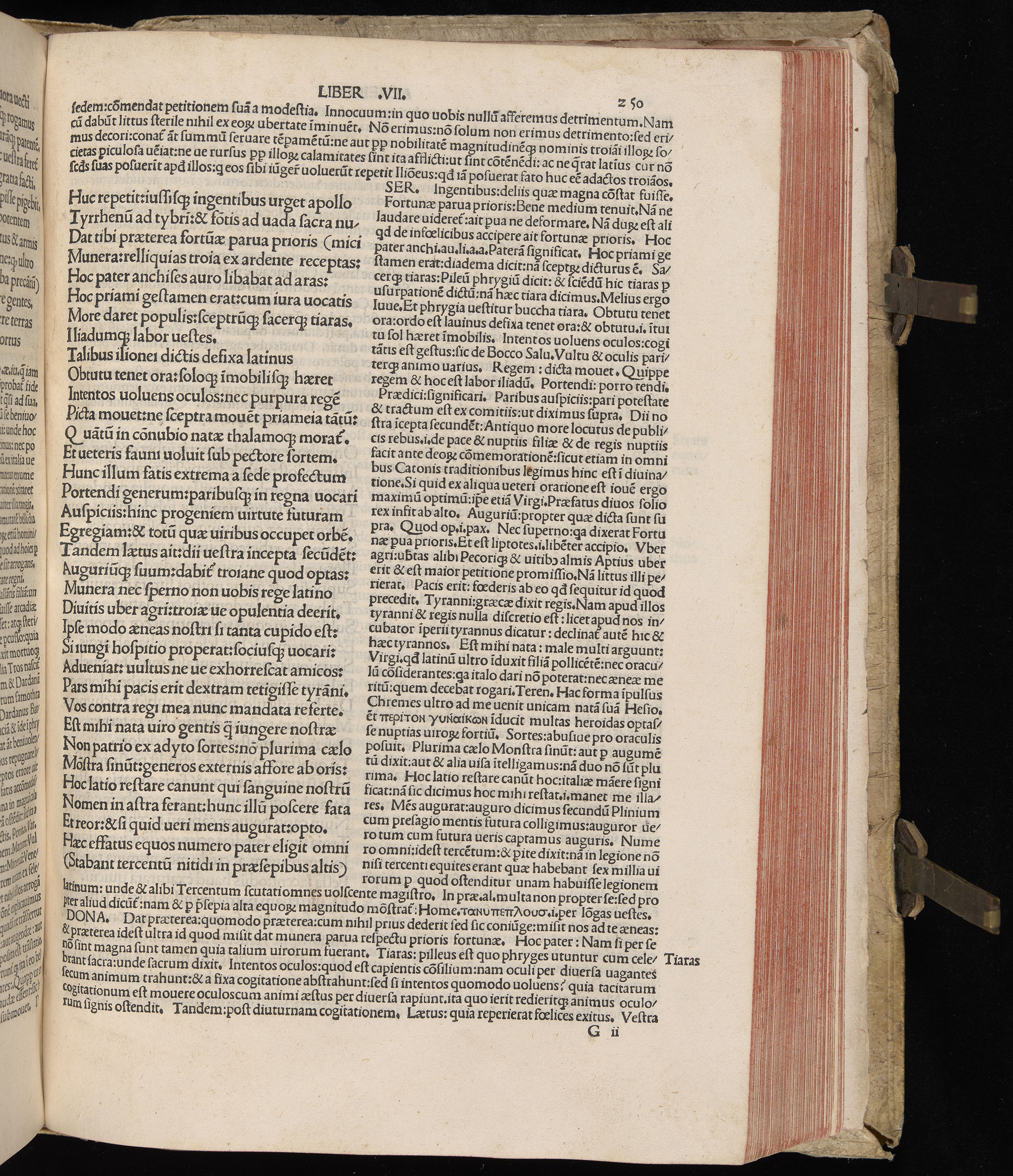 Vergilius cum c?mentariis quinque videlicet: Seruii, Landini, Ant. Mancinelli, Donati, Domitii. (M. Vegius' Book XIII addition to the Aen. Also Priapeia and Catalecta.) / Colophon: Impressu Venetiis per Bartolome? de Zanis de Portesio. . . . M.cccc.xciii. Stamped vellum with clasps. Very rare. Fol. - Image 519