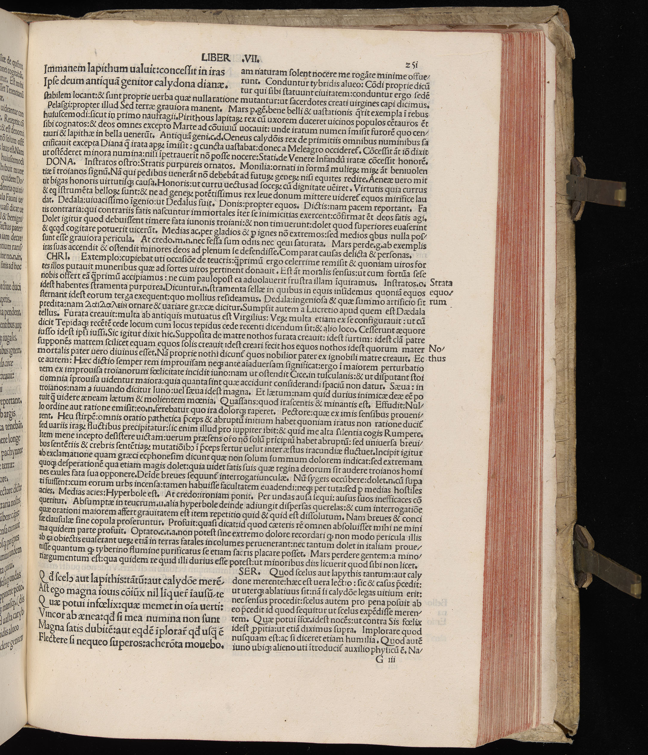Vergilius cum c?mentariis quinque videlicet: Seruii, Landini, Ant. Mancinelli, Donati, Domitii. (M. Vegius' Book XIII addition to the Aen. Also Priapeia and Catalecta.) / Colophon: Impressu Venetiis per Bartolome? de Zanis de Portesio. . . . M.cccc.xciii. Stamped vellum with clasps. Very rare. Fol. - Image 521