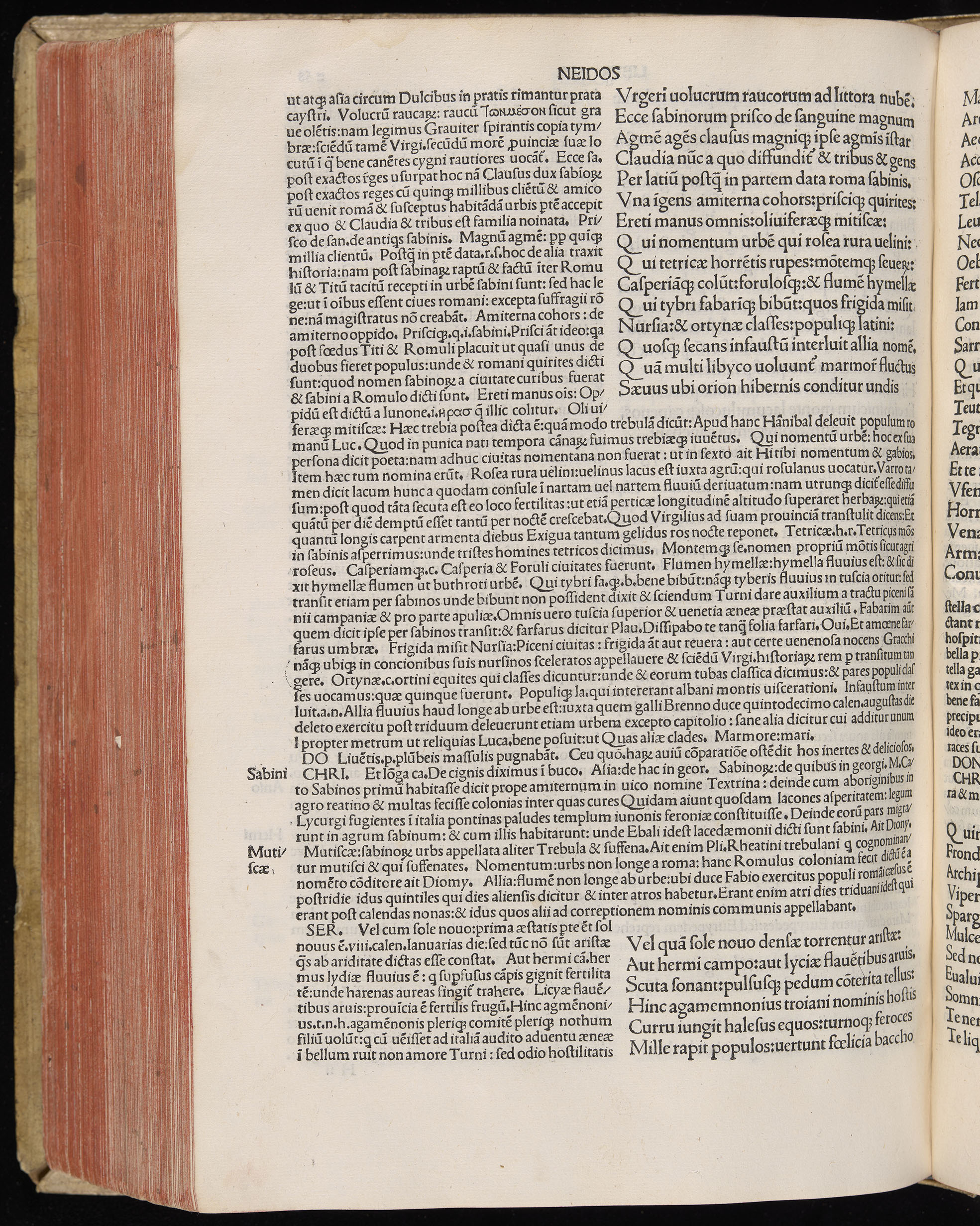 Vergilius cum c?mentariis quinque videlicet: Seruii, Landini, Ant. Mancinelli, Donati, Domitii. (M. Vegius' Book XIII addition to the Aen. Also Priapeia and Catalecta.) / Colophon: Impressu Venetiis per Bartolome? de Zanis de Portesio. . . . M.cccc.xciii. Stamped vellum with clasps. Very rare. Fol. - Image 536