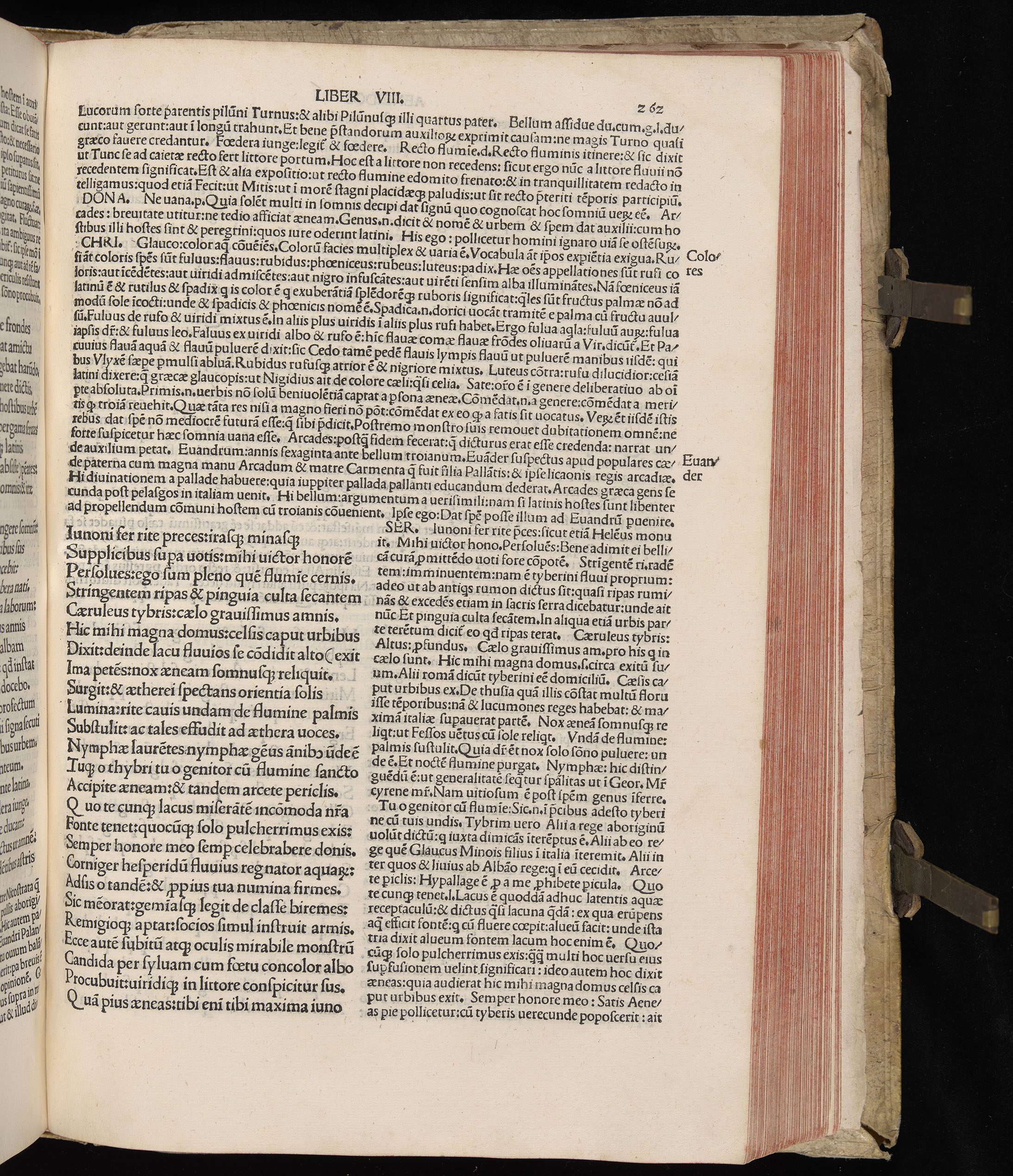 Vergilius cum c?mentariis quinque videlicet: Seruii, Landini, Ant. Mancinelli, Donati, Domitii. (M. Vegius' Book XIII addition to the Aen. Also Priapeia and Catalecta.) / Colophon: Impressu Venetiis per Bartolome? de Zanis de Portesio. . . . M.cccc.xciii. Stamped vellum with clasps. Very rare. Fol. - Image 543