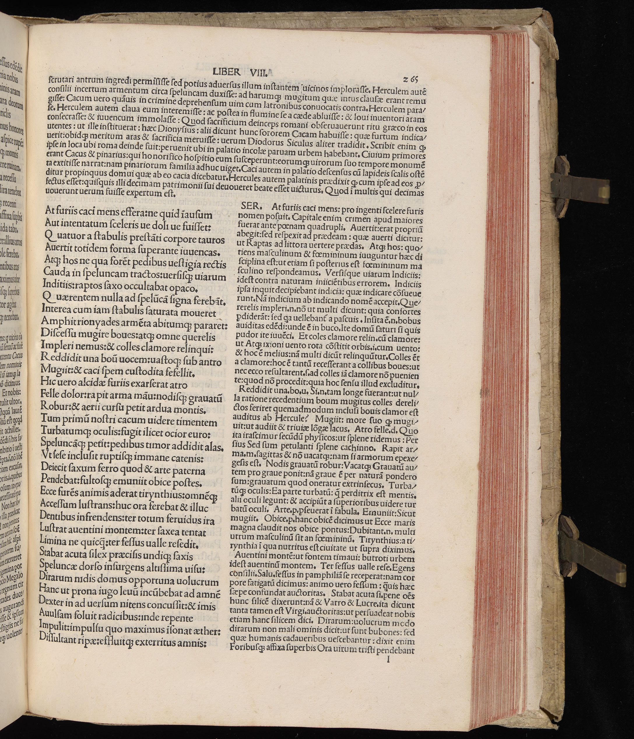 Vergilius cum c?mentariis quinque videlicet: Seruii, Landini, Ant. Mancinelli, Donati, Domitii. (M. Vegius' Book XIII addition to the Aen. Also Priapeia and Catalecta.) / Colophon: Impressu Venetiis per Bartolome? de Zanis de Portesio. . . . M.cccc.xciii. Stamped vellum with clasps. Very rare. Fol. - Image 549