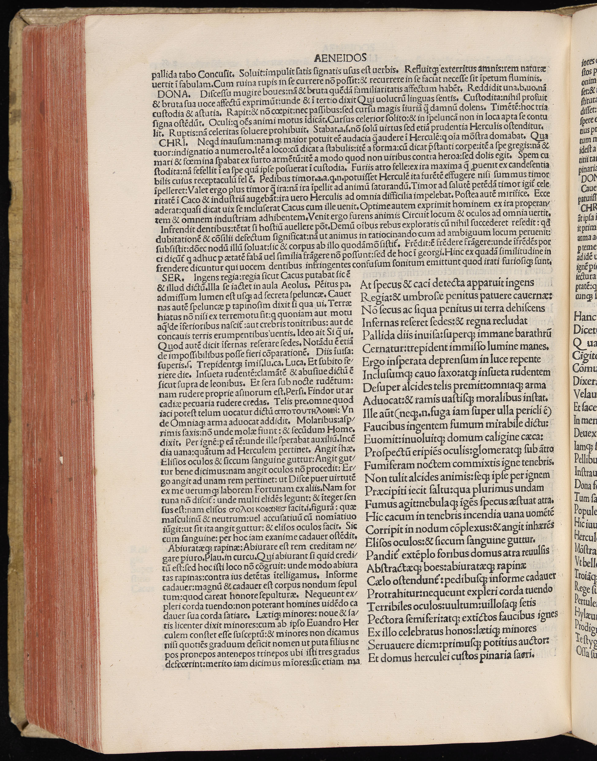 Vergilius cum c?mentariis quinque videlicet: Seruii, Landini, Ant. Mancinelli, Donati, Domitii. (M. Vegius' Book XIII addition to the Aen. Also Priapeia and Catalecta.) / Colophon: Impressu Venetiis per Bartolome? de Zanis de Portesio. . . . M.cccc.xciii. Stamped vellum with clasps. Very rare. Fol. - Image 550