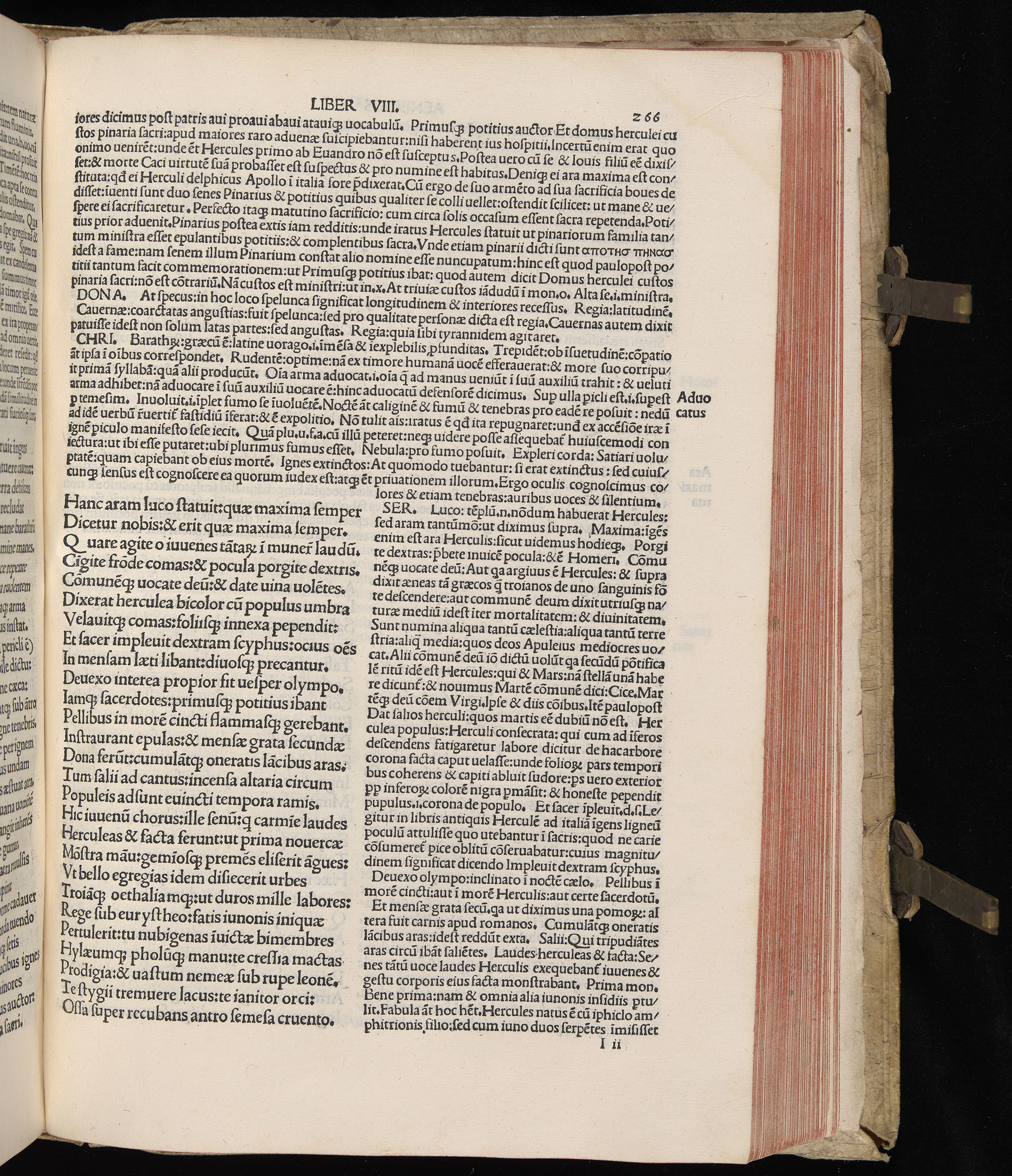 Vergilius cum c?mentariis quinque videlicet: Seruii, Landini, Ant. Mancinelli, Donati, Domitii. (M. Vegius' Book XIII addition to the Aen. Also Priapeia and Catalecta.) / Colophon: Impressu Venetiis per Bartolome? de Zanis de Portesio. . . . M.cccc.xciii. Stamped vellum with clasps. Very rare. Fol. - Image 551
