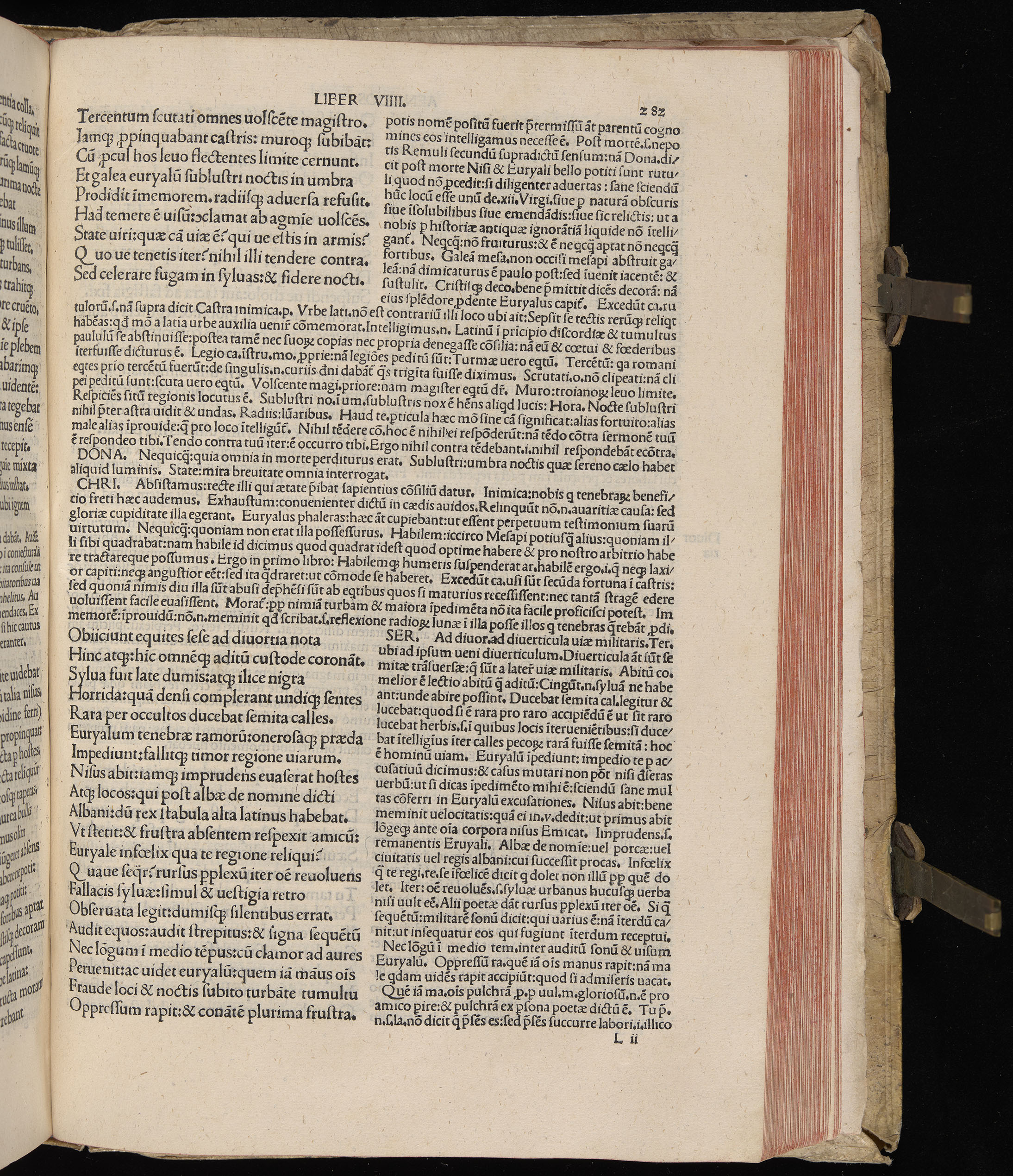 Vergilius cum c?mentariis quinque videlicet: Seruii, Landini, Ant. Mancinelli, Donati, Domitii. (M. Vegius' Book XIII addition to the Aen. Also Priapeia and Catalecta.) / Colophon: Impressu Venetiis per Bartolome? de Zanis de Portesio. . . . M.cccc.xciii. Stamped vellum with clasps. Very rare. Fol. - Image 583