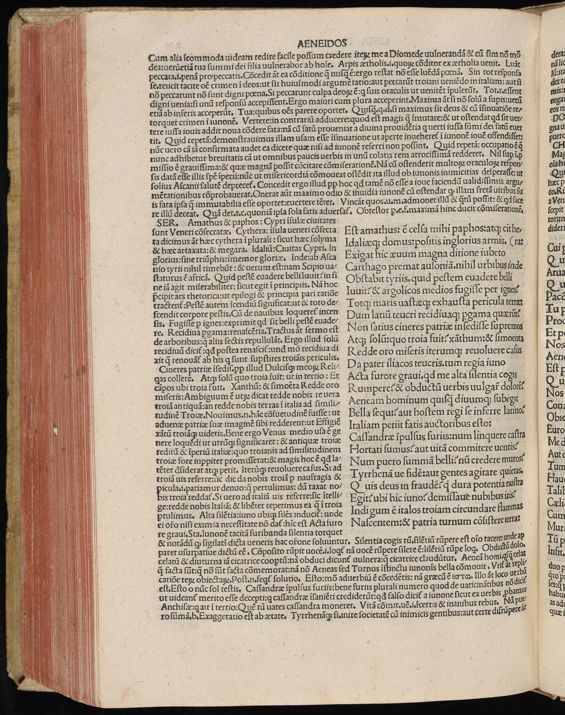 Vergilius cum c?mentariis quinque videlicet: Seruii, Landini, Ant. Mancinelli, Donati, Domitii. (M. Vegius' Book XIII addition to the Aen. Also Priapeia and Catalecta.) / Colophon: Impressu Venetiis per Bartolome? de Zanis de Portesio. . . . M.cccc.xciii. Stamped vellum with clasps. Very rare. Fol. - Image 600