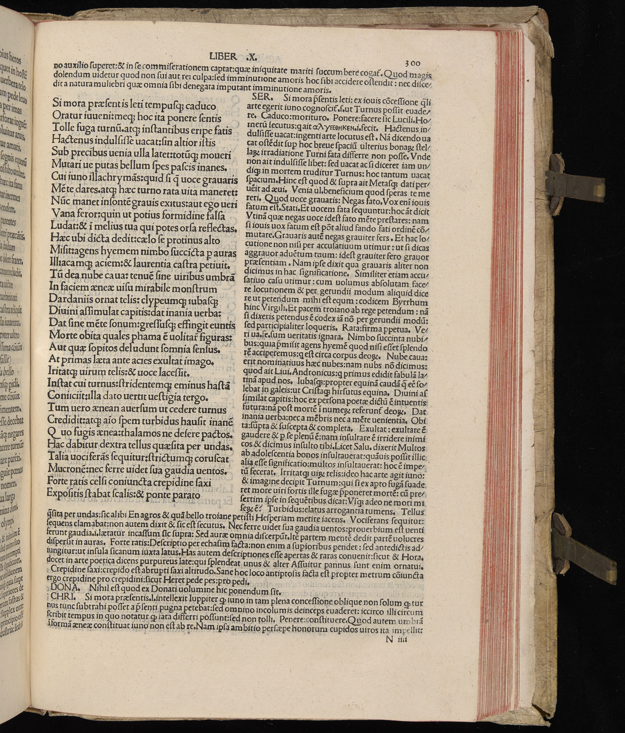 Vergilius cum c?mentariis quinque videlicet: Seruii, Landini, Ant. Mancinelli, Donati, Domitii. (M. Vegius' Book XIII addition to the Aen. Also Priapeia and Catalecta.) / Colophon: Impressu Venetiis per Bartolome? de Zanis de Portesio. . . . M.cccc.xciii. Stamped vellum with clasps. Very rare. Fol. - Image 619