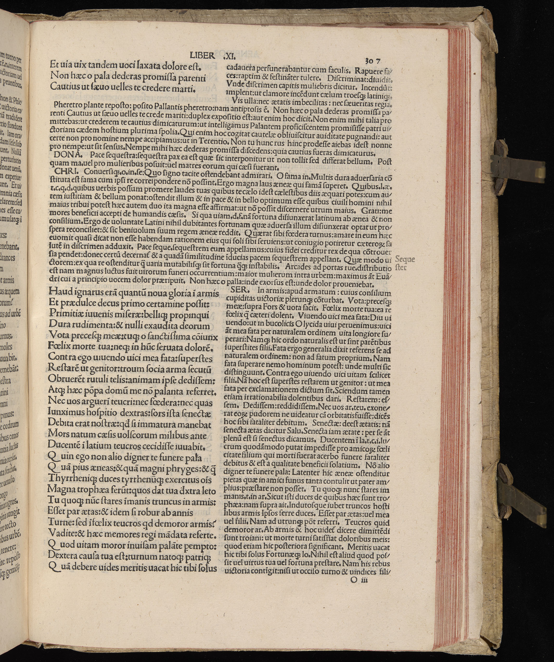 Vergilius cum c?mentariis quinque videlicet: Seruii, Landini, Ant. Mancinelli, Donati, Domitii. (M. Vegius' Book XIII addition to the Aen. Also Priapeia and Catalecta.) / Colophon: Impressu Venetiis per Bartolome? de Zanis de Portesio. . . . M.cccc.xciii. Stamped vellum with clasps. Very rare. Fol. - Image 633