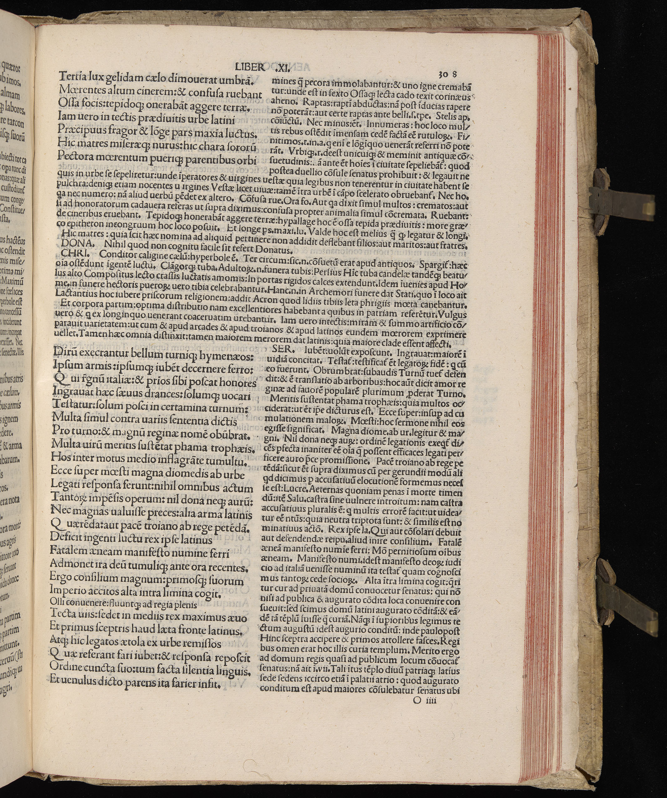 Vergilius cum c?mentariis quinque videlicet: Seruii, Landini, Ant. Mancinelli, Donati, Domitii. (M. Vegius' Book XIII addition to the Aen. Also Priapeia and Catalecta.) / Colophon: Impressu Venetiis per Bartolome? de Zanis de Portesio. . . . M.cccc.xciii. Stamped vellum with clasps. Very rare. Fol. - Image 635
