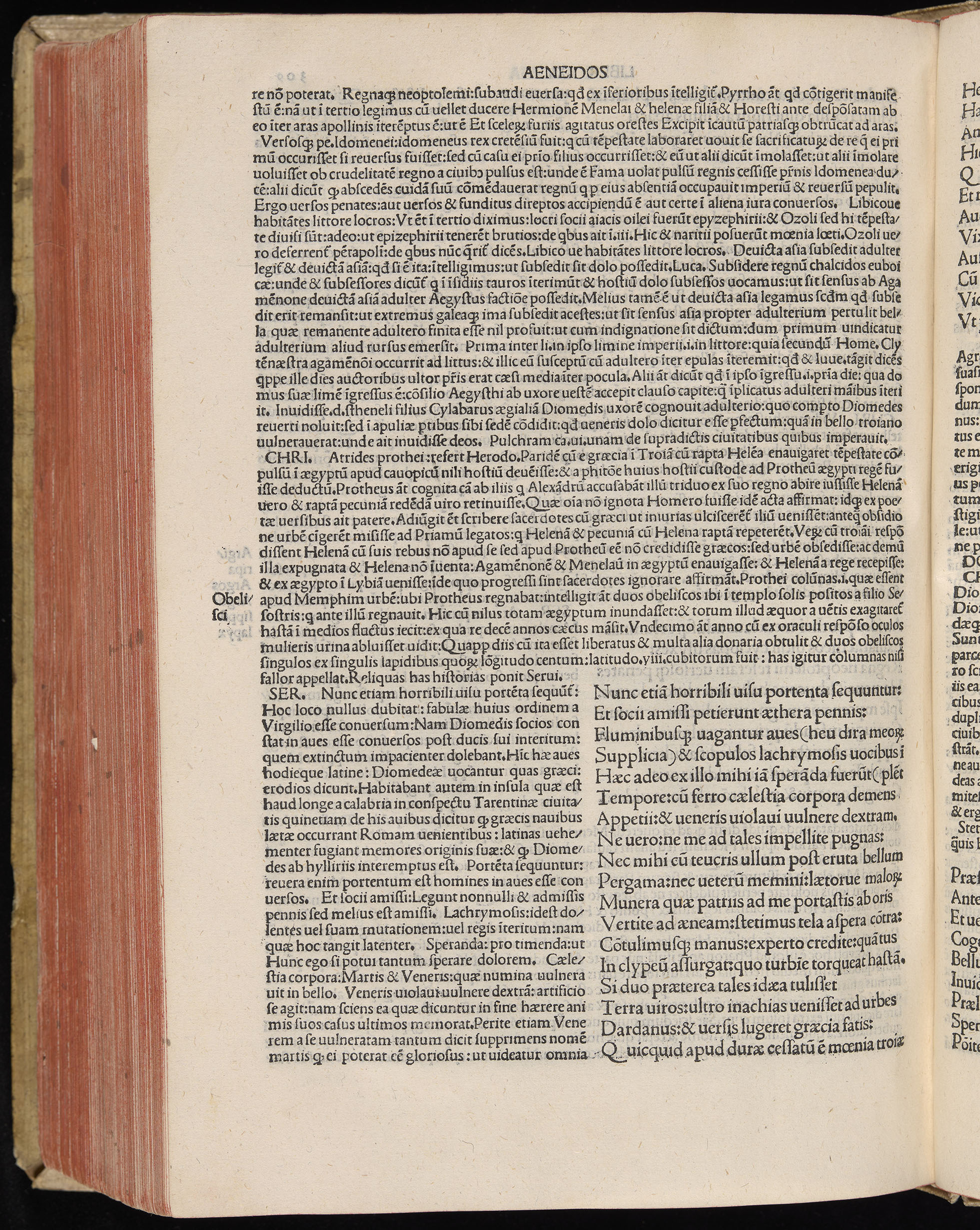 Vergilius cum c?mentariis quinque videlicet: Seruii, Landini, Ant. Mancinelli, Donati, Domitii. (M. Vegius' Book XIII addition to the Aen. Also Priapeia and Catalecta.) / Colophon: Impressu Venetiis per Bartolome? de Zanis de Portesio. . . . M.cccc.xciii. Stamped vellum with clasps. Very rare. Fol. - Image 638