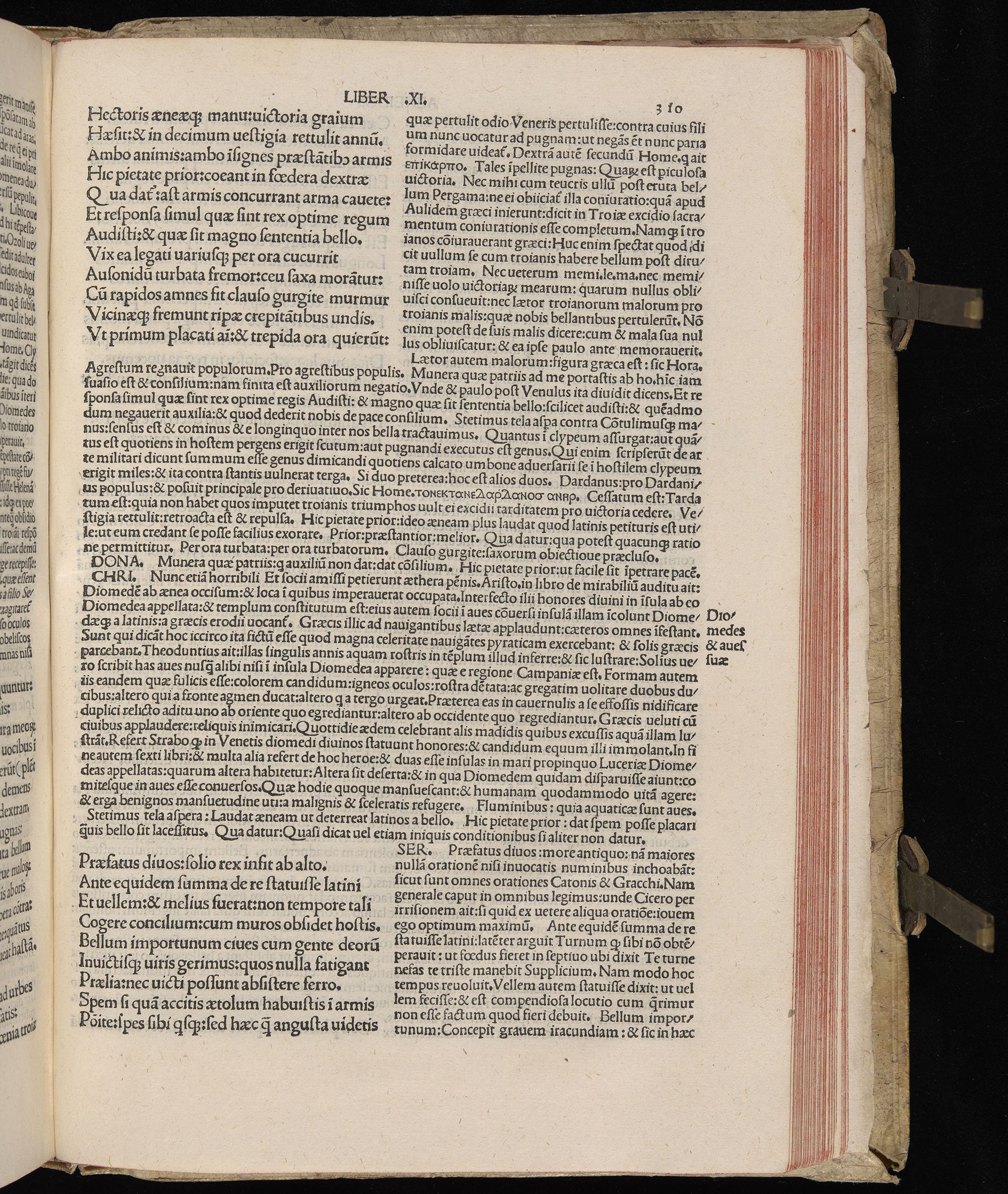 Vergilius cum c?mentariis quinque videlicet: Seruii, Landini, Ant. Mancinelli, Donati, Domitii. (M. Vegius' Book XIII addition to the Aen. Also Priapeia and Catalecta.) / Colophon: Impressu Venetiis per Bartolome? de Zanis de Portesio. . . . M.cccc.xciii. Stamped vellum with clasps. Very rare. Fol. - Image 639