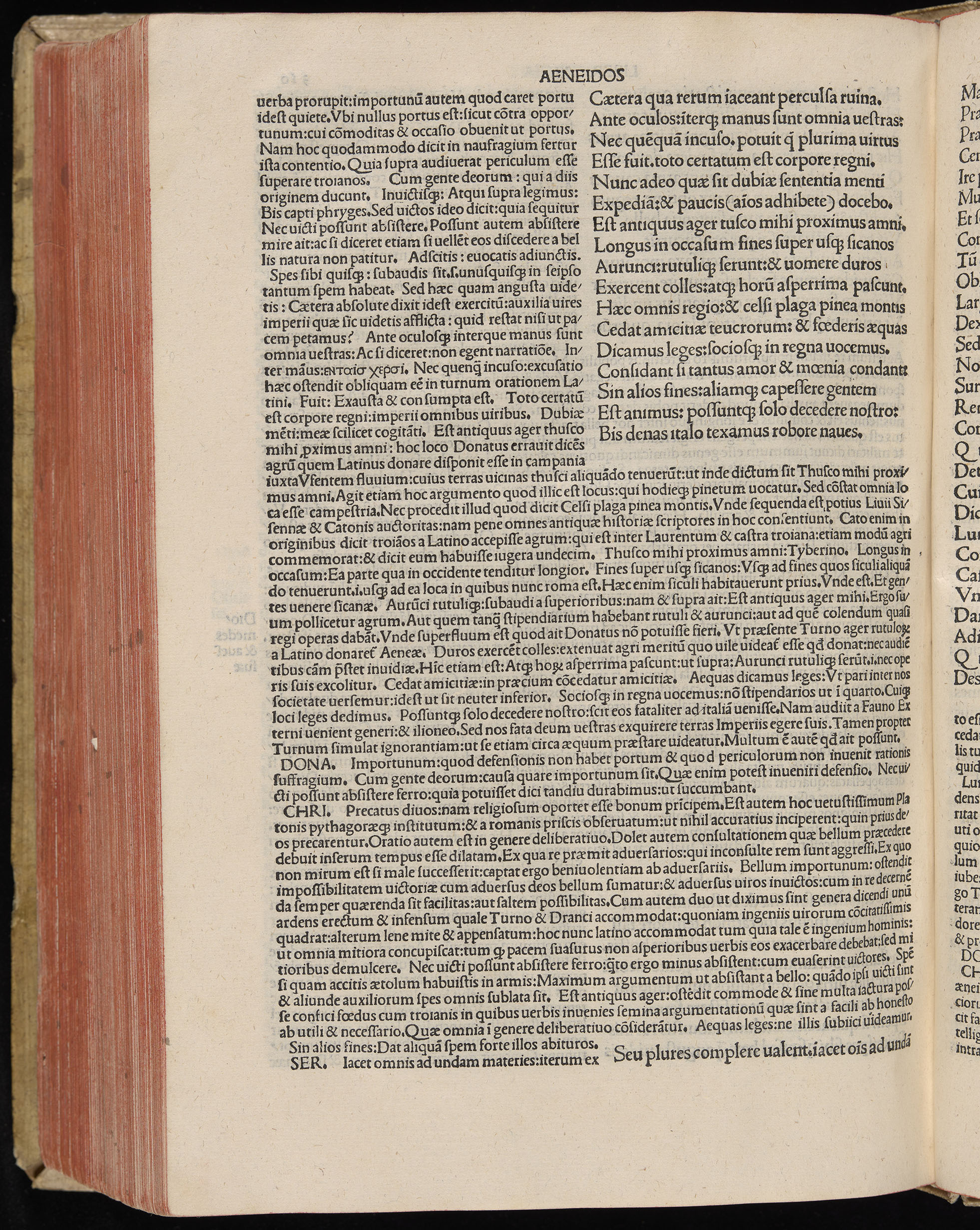 Vergilius cum c?mentariis quinque videlicet: Seruii, Landini, Ant. Mancinelli, Donati, Domitii. (M. Vegius' Book XIII addition to the Aen. Also Priapeia and Catalecta.) / Colophon: Impressu Venetiis per Bartolome? de Zanis de Portesio. . . . M.cccc.xciii. Stamped vellum with clasps. Very rare. Fol. - Image 640