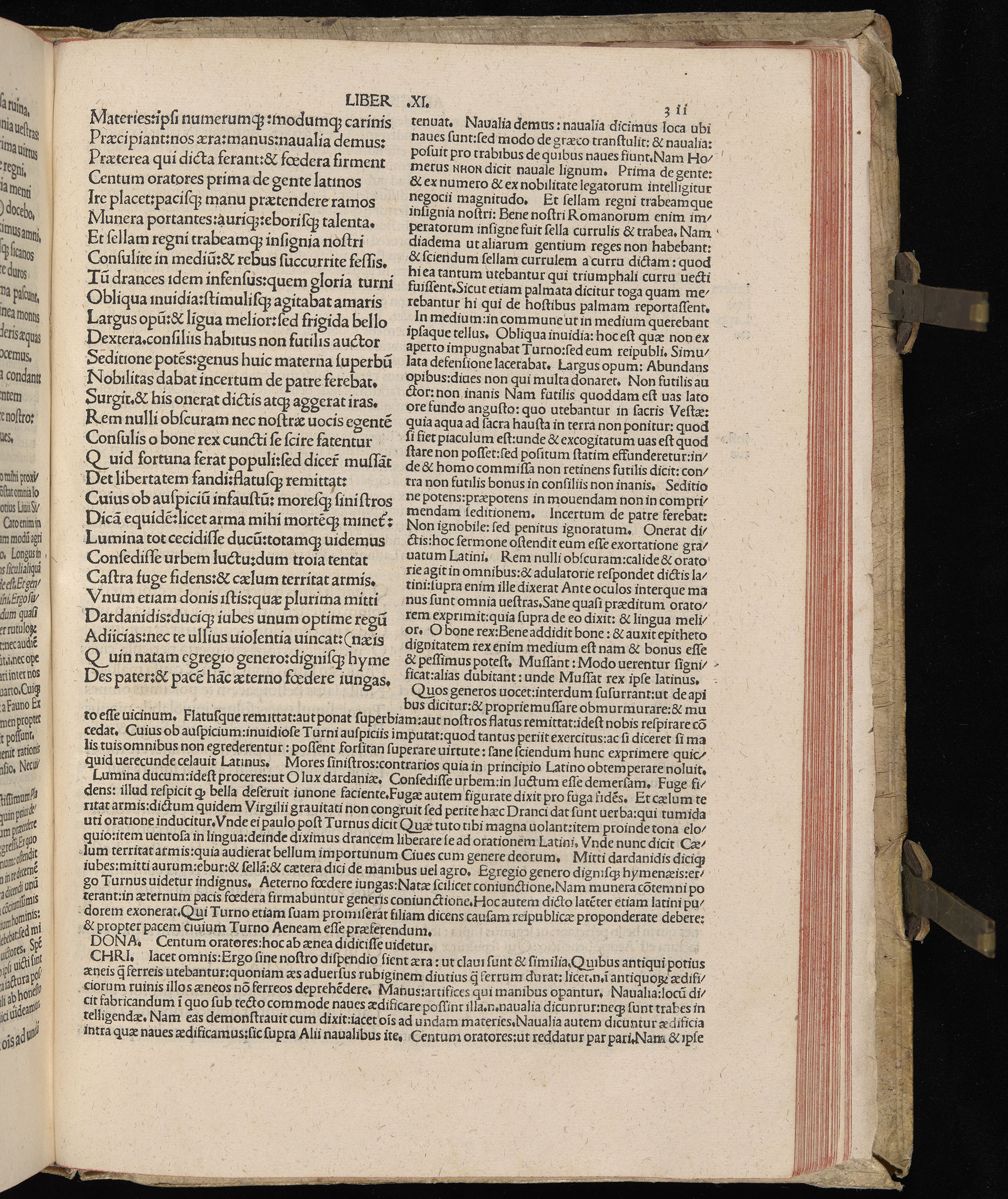 Vergilius cum c?mentariis quinque videlicet: Seruii, Landini, Ant. Mancinelli, Donati, Domitii. (M. Vegius' Book XIII addition to the Aen. Also Priapeia and Catalecta.) / Colophon: Impressu Venetiis per Bartolome? de Zanis de Portesio. . . . M.cccc.xciii. Stamped vellum with clasps. Very rare. Fol. - Image 641