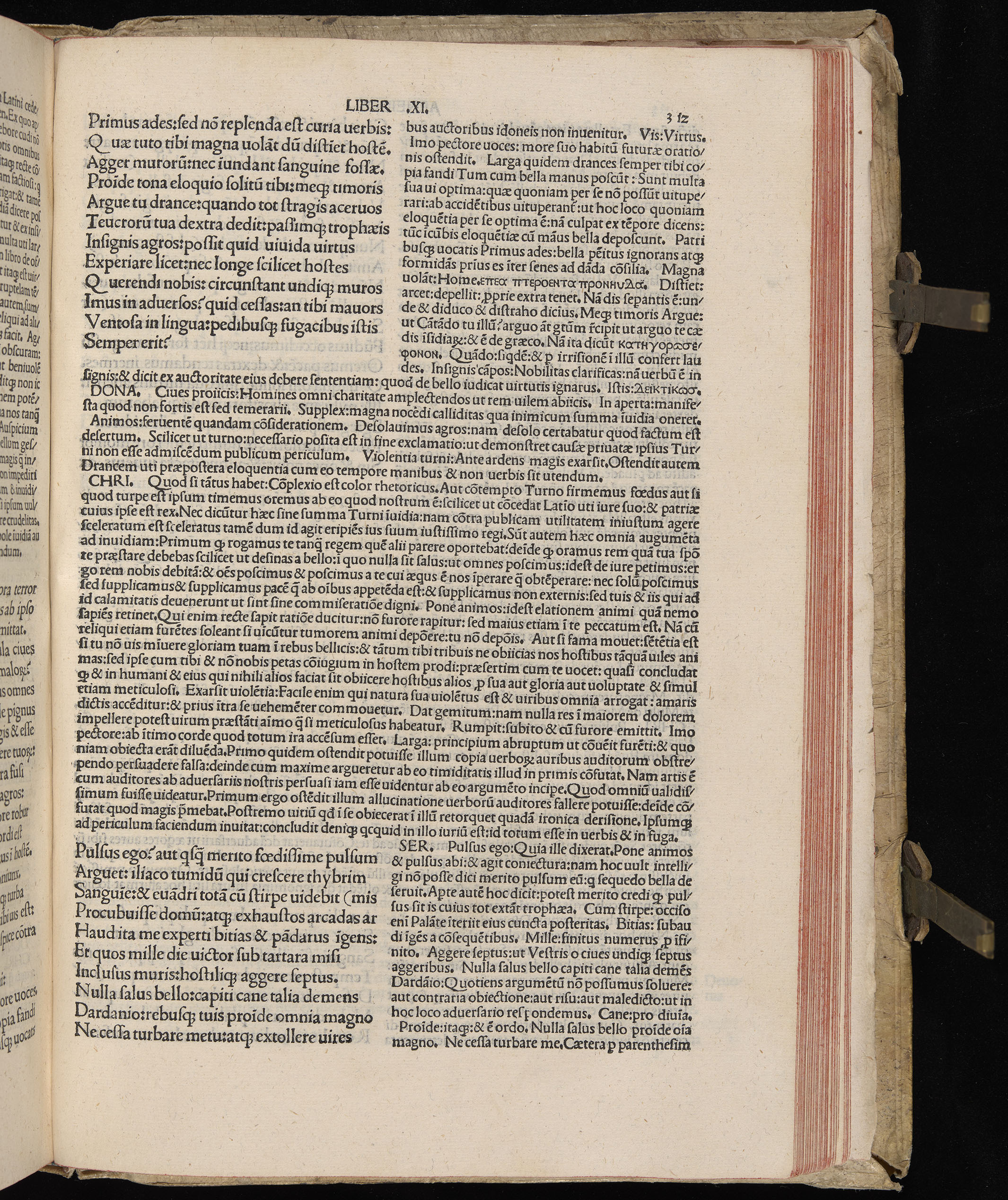 Vergilius cum c?mentariis quinque videlicet: Seruii, Landini, Ant. Mancinelli, Donati, Domitii. (M. Vegius' Book XIII addition to the Aen. Also Priapeia and Catalecta.) / Colophon: Impressu Venetiis per Bartolome? de Zanis de Portesio. . . . M.cccc.xciii. Stamped vellum with clasps. Very rare. Fol. - Image 643