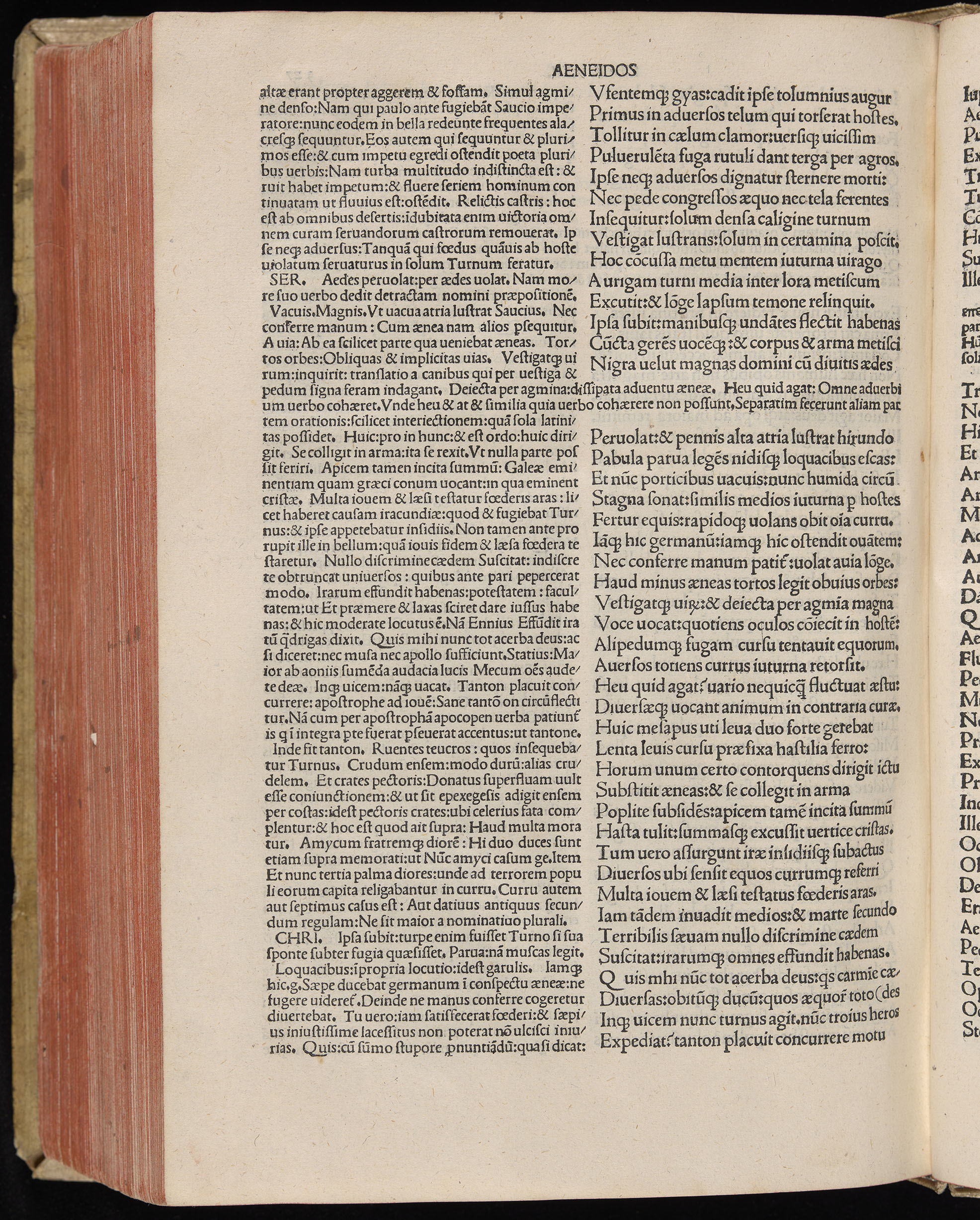 Vergilius cum c?mentariis quinque videlicet: Seruii, Landini, Ant. Mancinelli, Donati, Domitii. (M. Vegius' Book XIII addition to the Aen. Also Priapeia and Catalecta.) / Colophon: Impressu Venetiis per Bartolome? de Zanis de Portesio. . . . M.cccc.xciii. Stamped vellum with clasps. Very rare. Fol. - Image 674