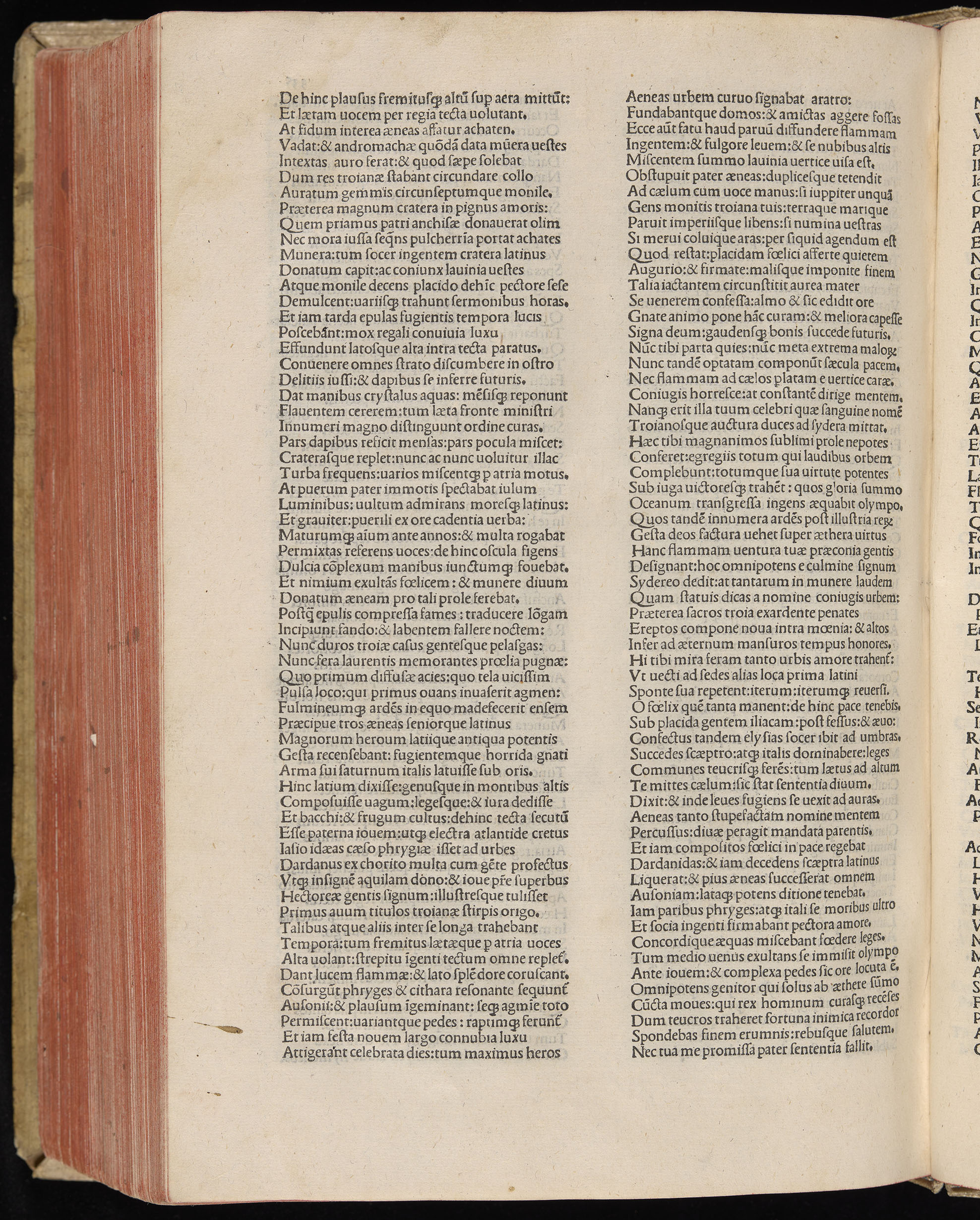 Vergilius cum c?mentariis quinque videlicet: Seruii, Landini, Ant. Mancinelli, Donati, Domitii. (M. Vegius' Book XIII addition to the Aen. Also Priapeia and Catalecta.) / Colophon: Impressu Venetiis per Bartolome? de Zanis de Portesio. . . . M.cccc.xciii. Stamped vellum with clasps. Very rare. Fol. - Image 690