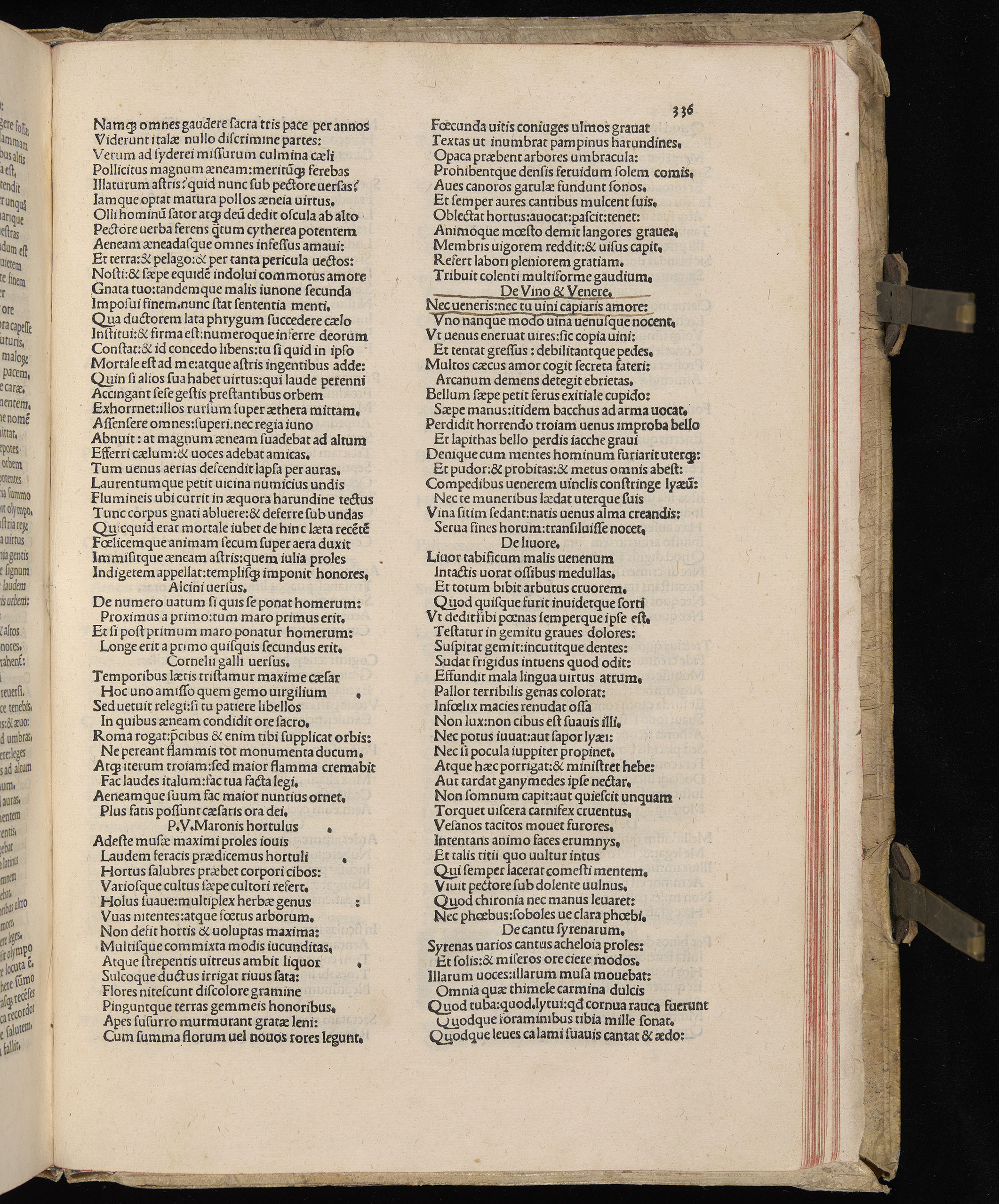 Vergilius cum c?mentariis quinque videlicet: Seruii, Landini, Ant. Mancinelli, Donati, Domitii. (M. Vegius' Book XIII addition to the Aen. Also Priapeia and Catalecta.) / Colophon: Impressu Venetiis per Bartolome? de Zanis de Portesio. . . . M.cccc.xciii. Stamped vellum with clasps. Very rare. Fol. - Image 691