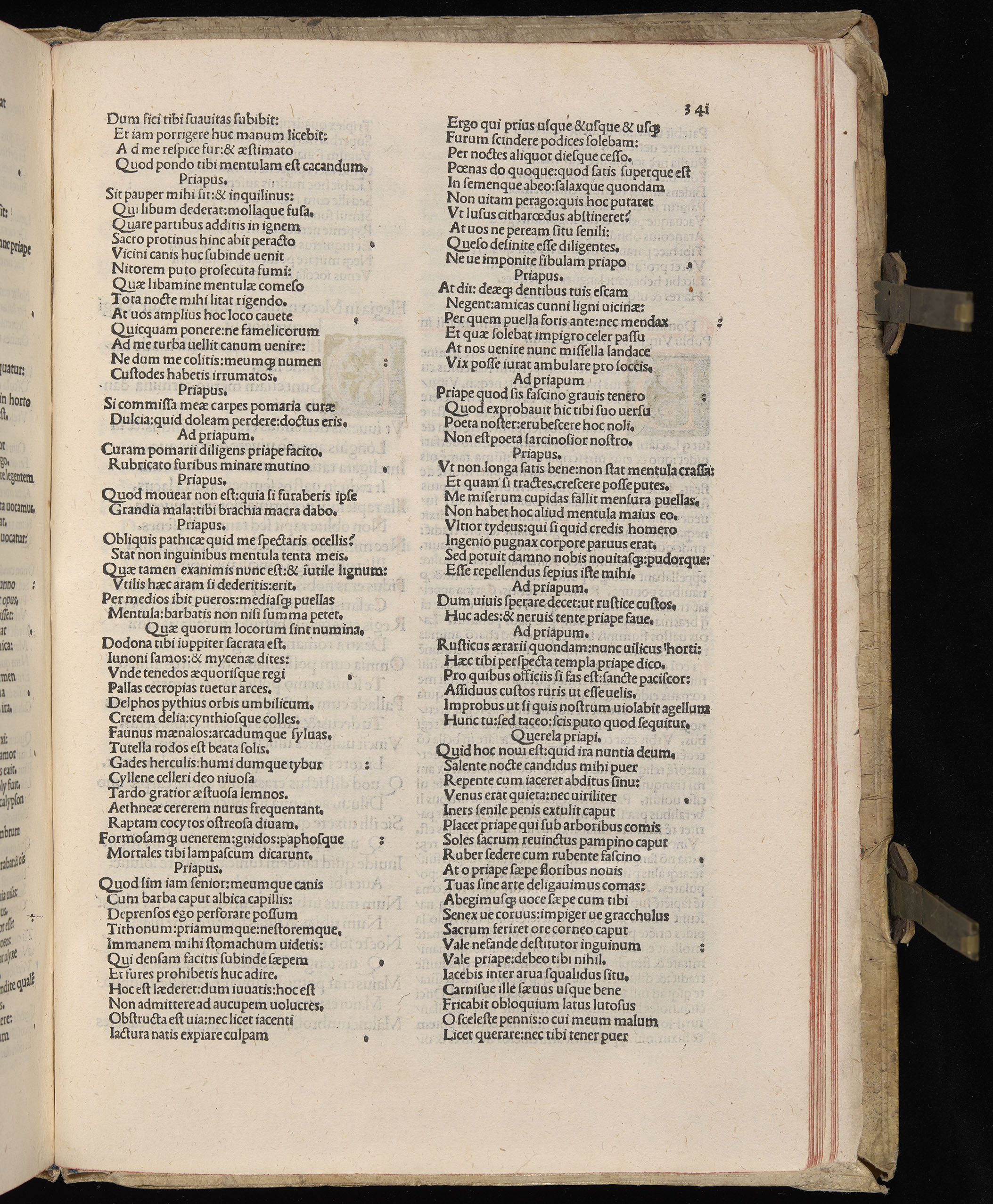 Vergilius cum c?mentariis quinque videlicet: Seruii, Landini, Ant. Mancinelli, Donati, Domitii. (M. Vegius' Book XIII addition to the Aen. Also Priapeia and Catalecta.) / Colophon: Impressu Venetiis per Bartolome? de Zanis de Portesio. . . . M.cccc.xciii. Stamped vellum with clasps. Very rare. Fol. - Image 701