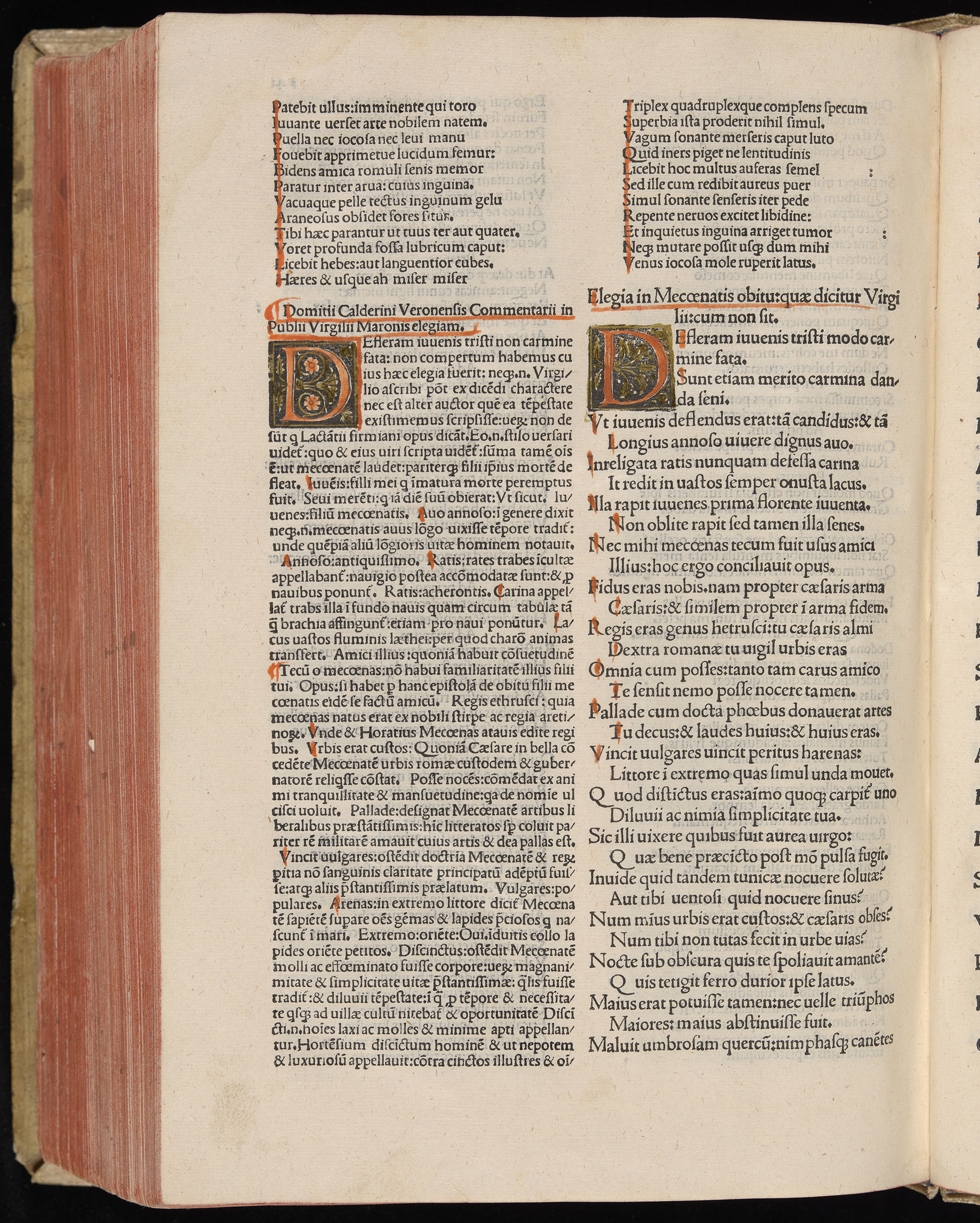 Vergilius cum c?mentariis quinque videlicet: Seruii, Landini, Ant. Mancinelli, Donati, Domitii. (M. Vegius' Book XIII addition to the Aen. Also Priapeia and Catalecta.) / Colophon: Impressu Venetiis per Bartolome? de Zanis de Portesio. . . . M.cccc.xciii. Stamped vellum with clasps. Very rare. Fol. - Image 702
