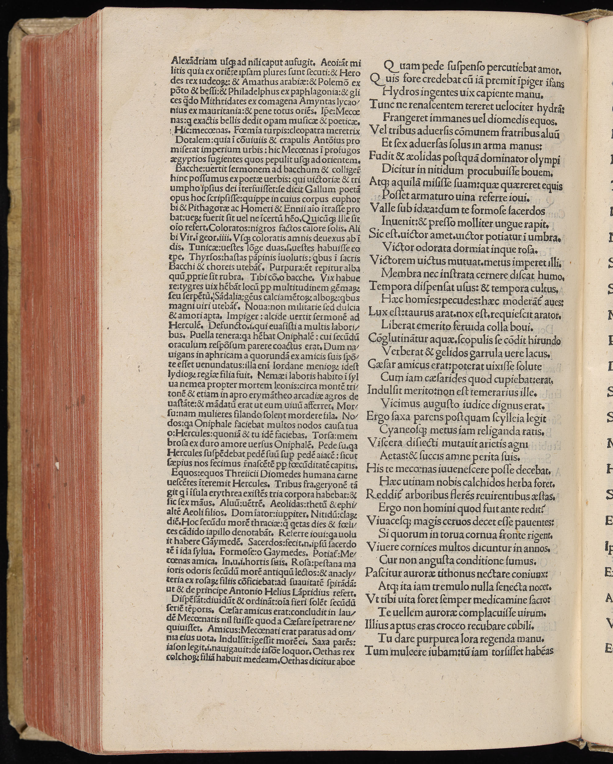 Vergilius cum c?mentariis quinque videlicet: Seruii, Landini, Ant. Mancinelli, Donati, Domitii. (M. Vegius' Book XIII addition to the Aen. Also Priapeia and Catalecta.) / Colophon: Impressu Venetiis per Bartolome? de Zanis de Portesio. . . . M.cccc.xciii. Stamped vellum with clasps. Very rare. Fol. - Image 704
