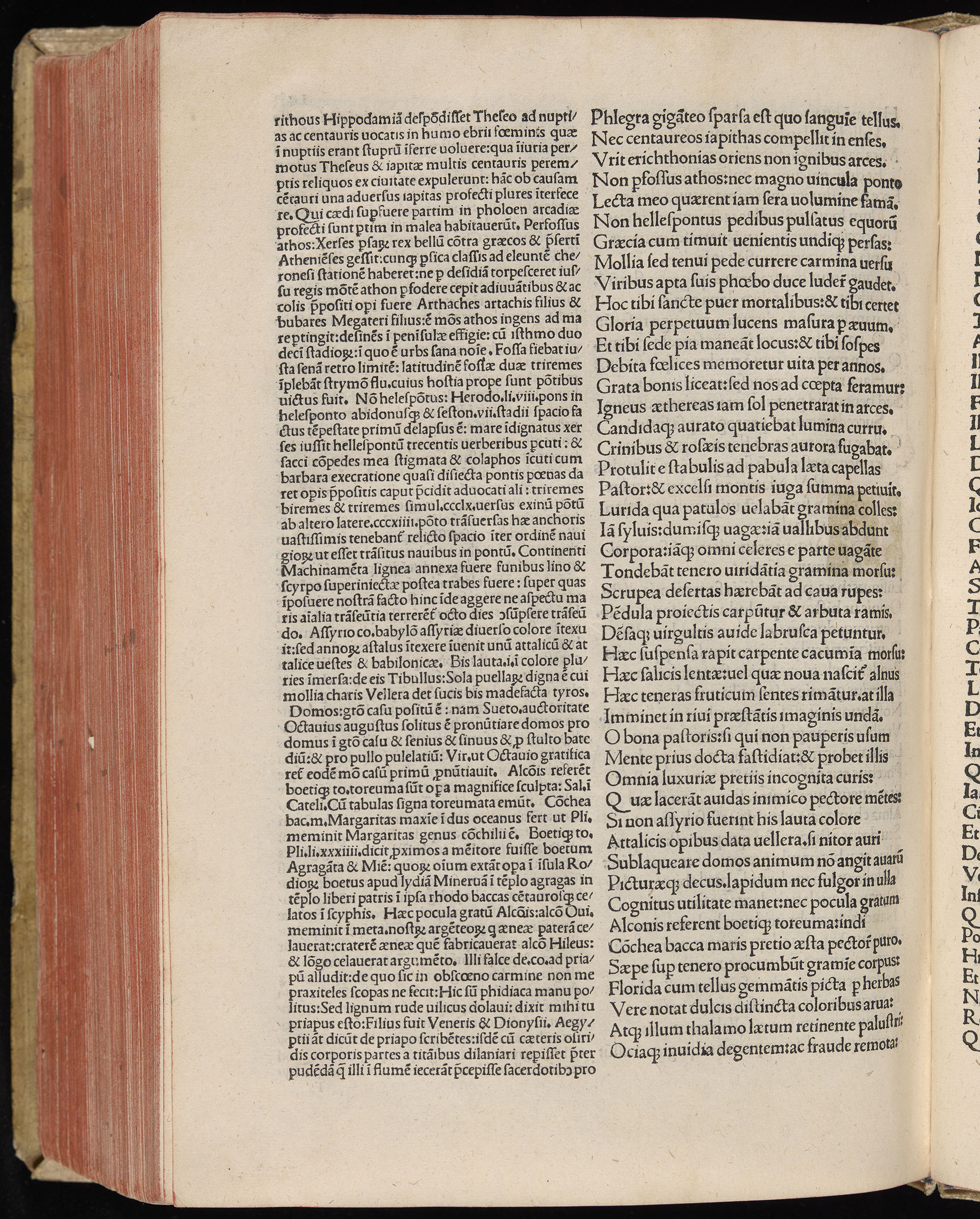 Vergilius cum c?mentariis quinque videlicet: Seruii, Landini, Ant. Mancinelli, Donati, Domitii. (M. Vegius' Book XIII addition to the Aen. Also Priapeia and Catalecta.) / Colophon: Impressu Venetiis per Bartolome? de Zanis de Portesio. . . . M.cccc.xciii. Stamped vellum with clasps. Very rare. Fol. - Image 710