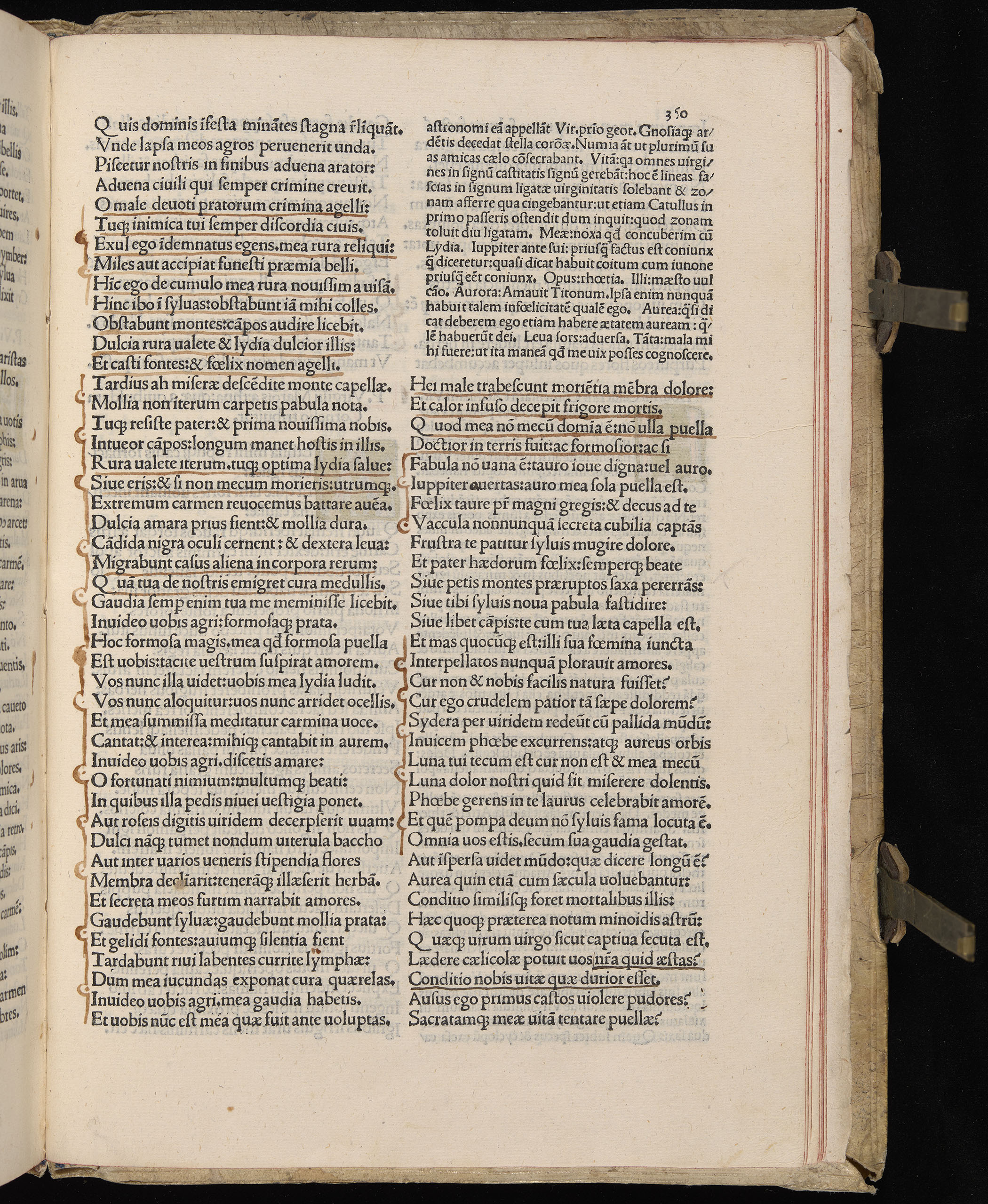 Vergilius cum c?mentariis quinque videlicet: Seruii, Landini, Ant. Mancinelli, Donati, Domitii. (M. Vegius' Book XIII addition to the Aen. Also Priapeia and Catalecta.) / Colophon: Impressu Venetiis per Bartolome? de Zanis de Portesio. . . . M.cccc.xciii. Stamped vellum with clasps. Very rare. Fol. - Image 719