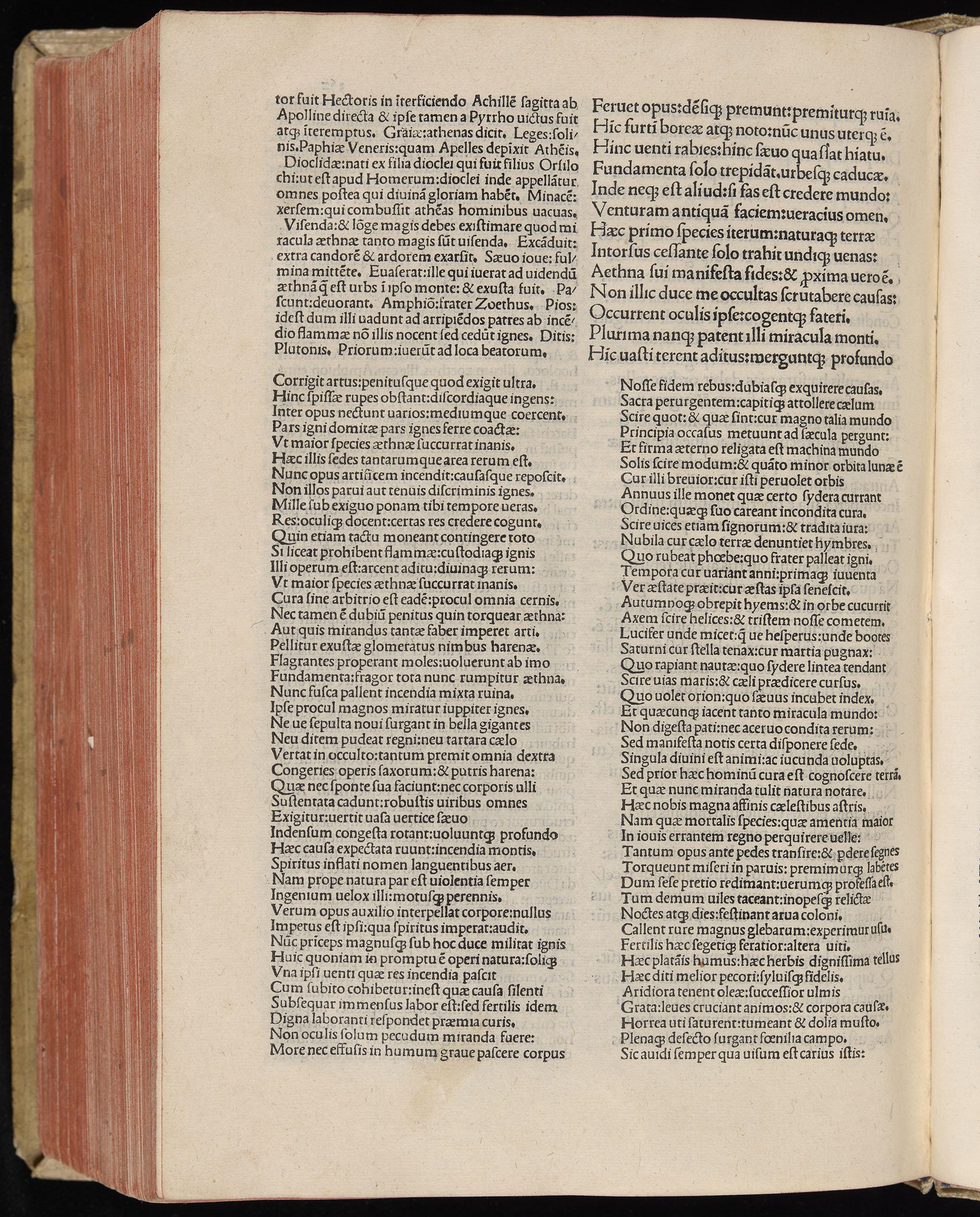 Vergilius cum c?mentariis quinque videlicet: Seruii, Landini, Ant. Mancinelli, Donati, Domitii. (M. Vegius' Book XIII addition to the Aen. Also Priapeia and Catalecta.) / Colophon: Impressu Venetiis per Bartolome? de Zanis de Portesio. . . . M.cccc.xciii. Stamped vellum with clasps. Very rare. Fol. - Image 724