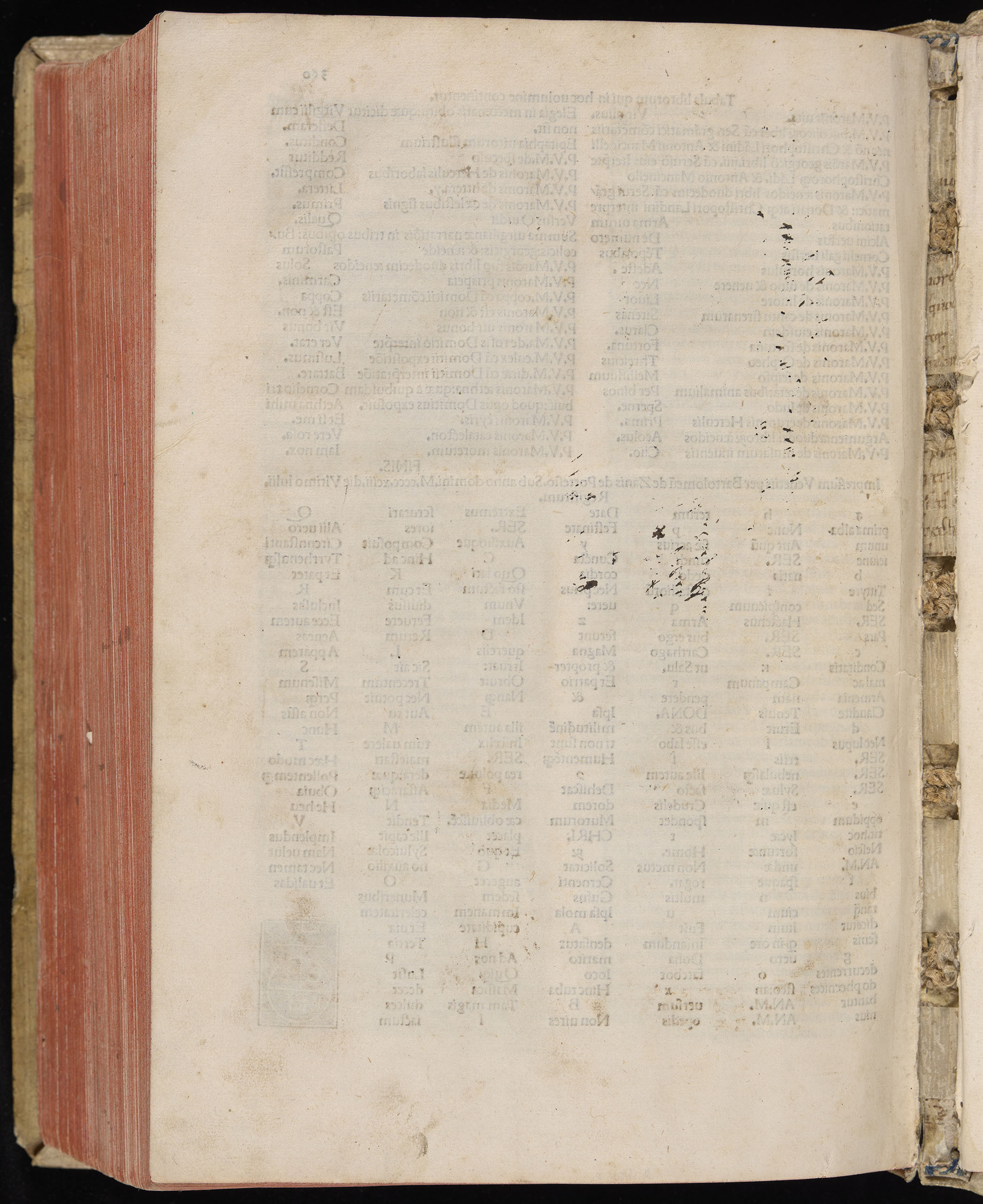 Vergilius cum c?mentariis quinque videlicet: Seruii, Landini, Ant. Mancinelli, Donati, Domitii. (M. Vegius' Book XIII addition to the Aen. Also Priapeia and Catalecta.) / Colophon: Impressu Venetiis per Bartolome? de Zanis de Portesio. . . . M.cccc.xciii. Stamped vellum with clasps. Very rare. Fol. - Image 740